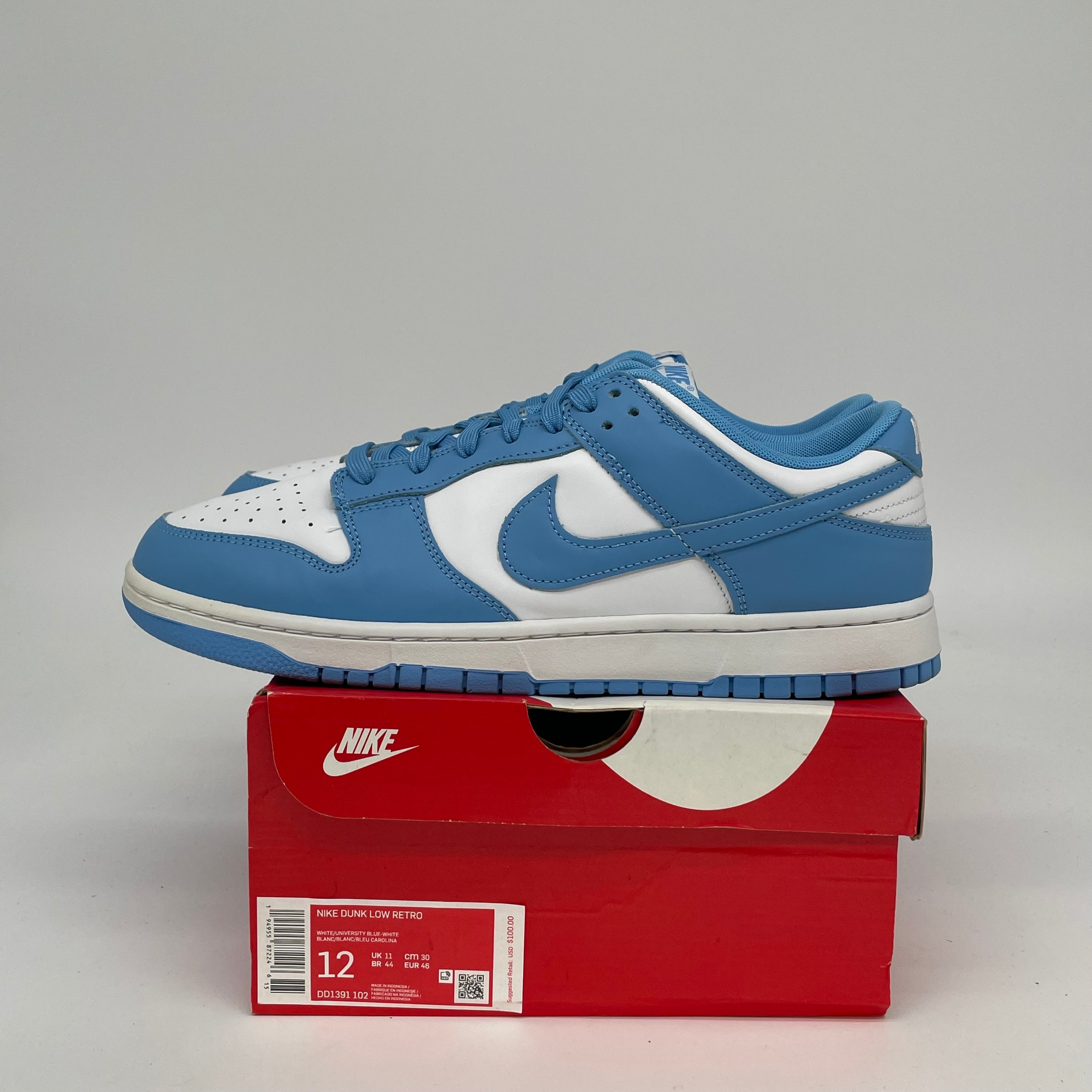 NIKE DUNK LOW UNC SIZE 12 DD1391-102