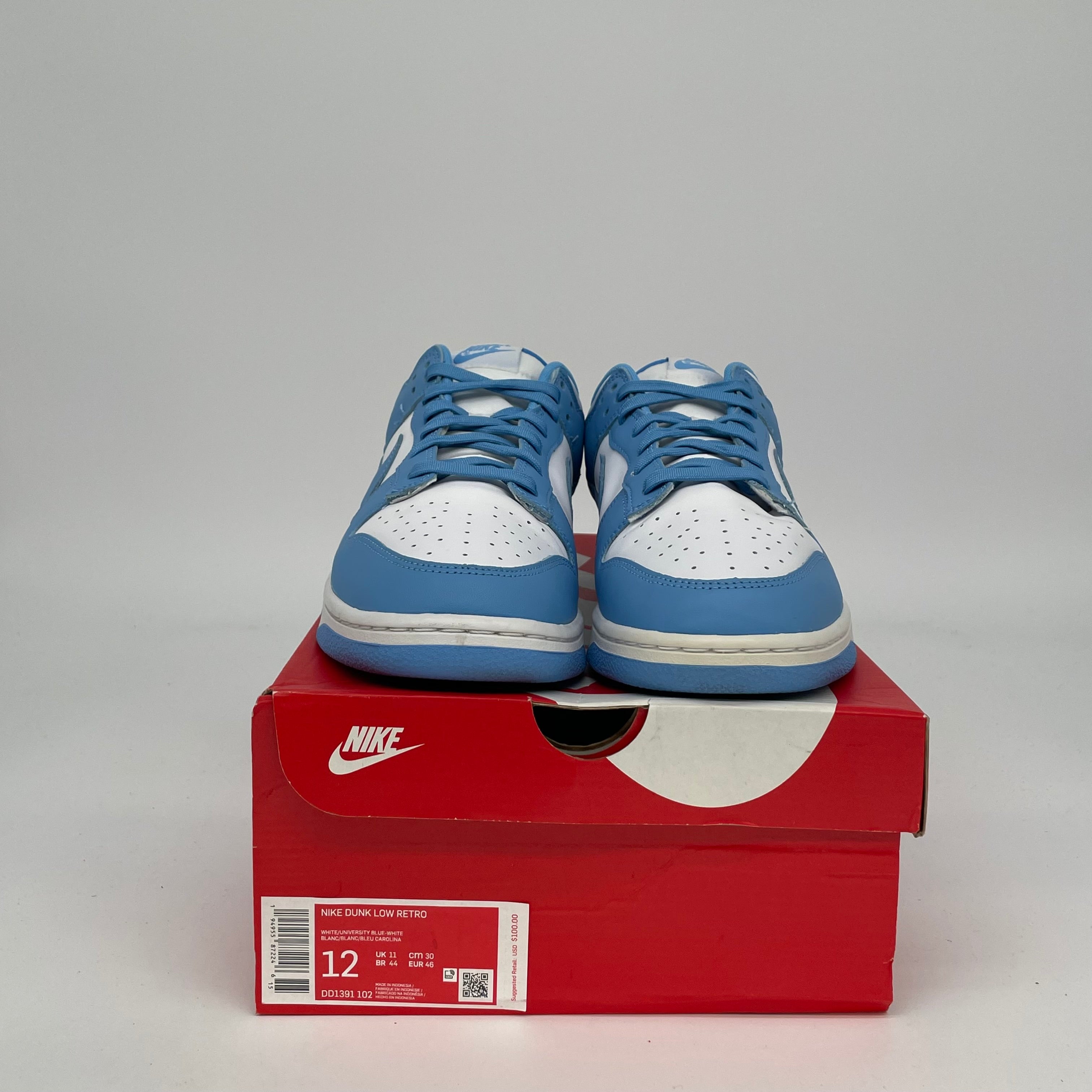 NIKE DUNK LOW UNC SIZE 12 DD1391-102