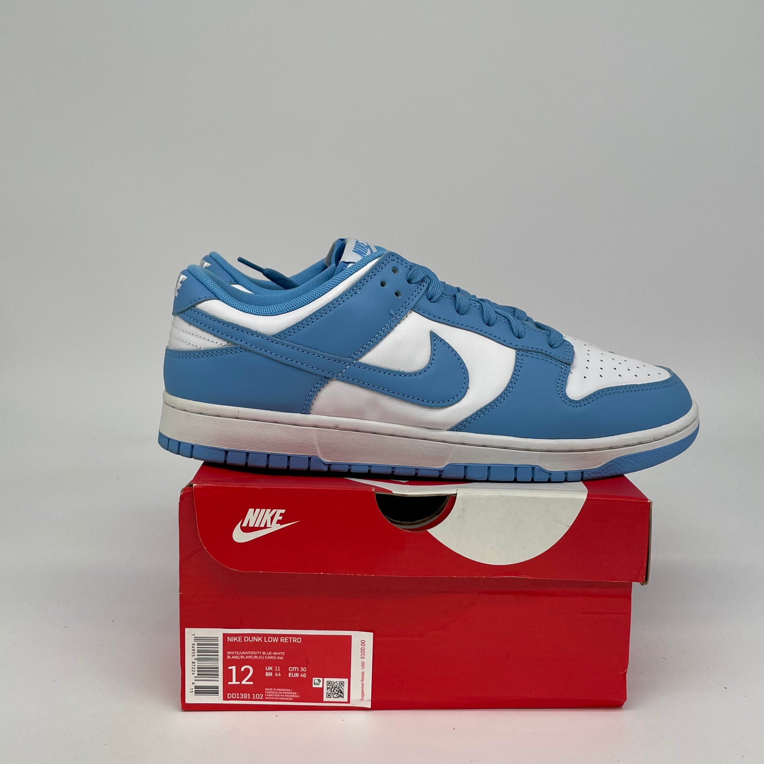 NIKE DUNK LOW UNC SIZE 12 DD1391-102