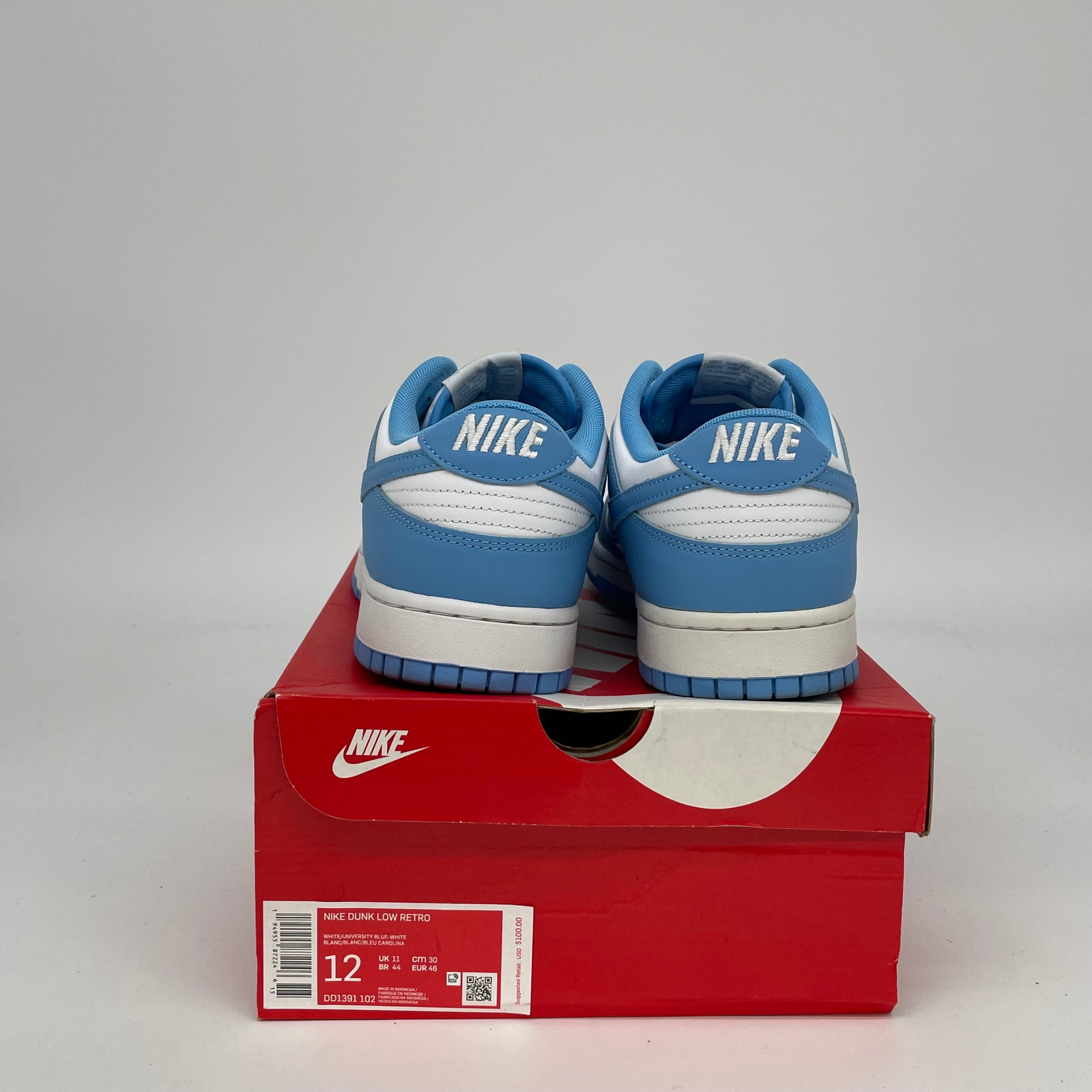 NIKE DUNK LOW UNC SIZE 12 DD1391-102