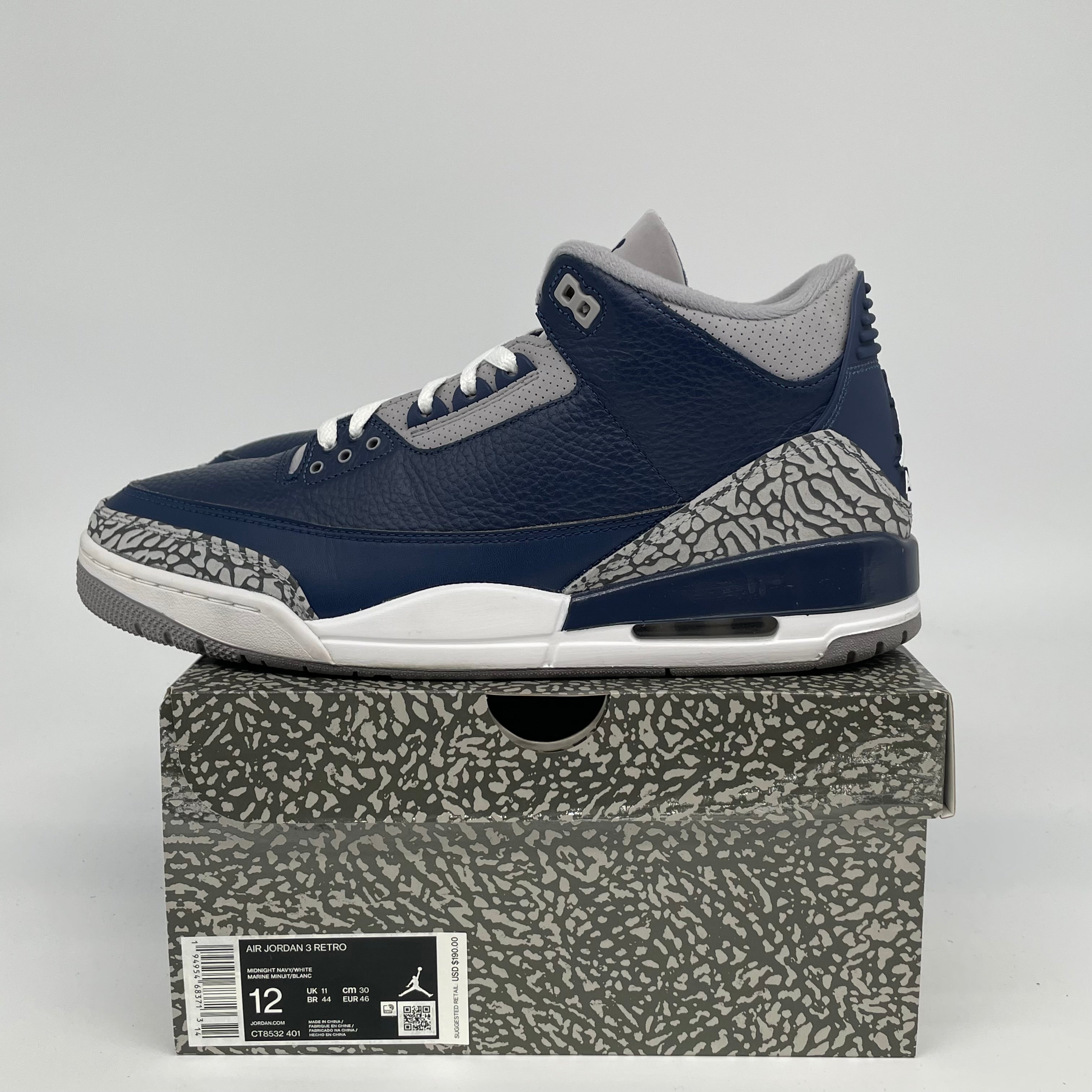 AIR JORDAN 3 GEORGETOWN SIZE 12 CT8532-401