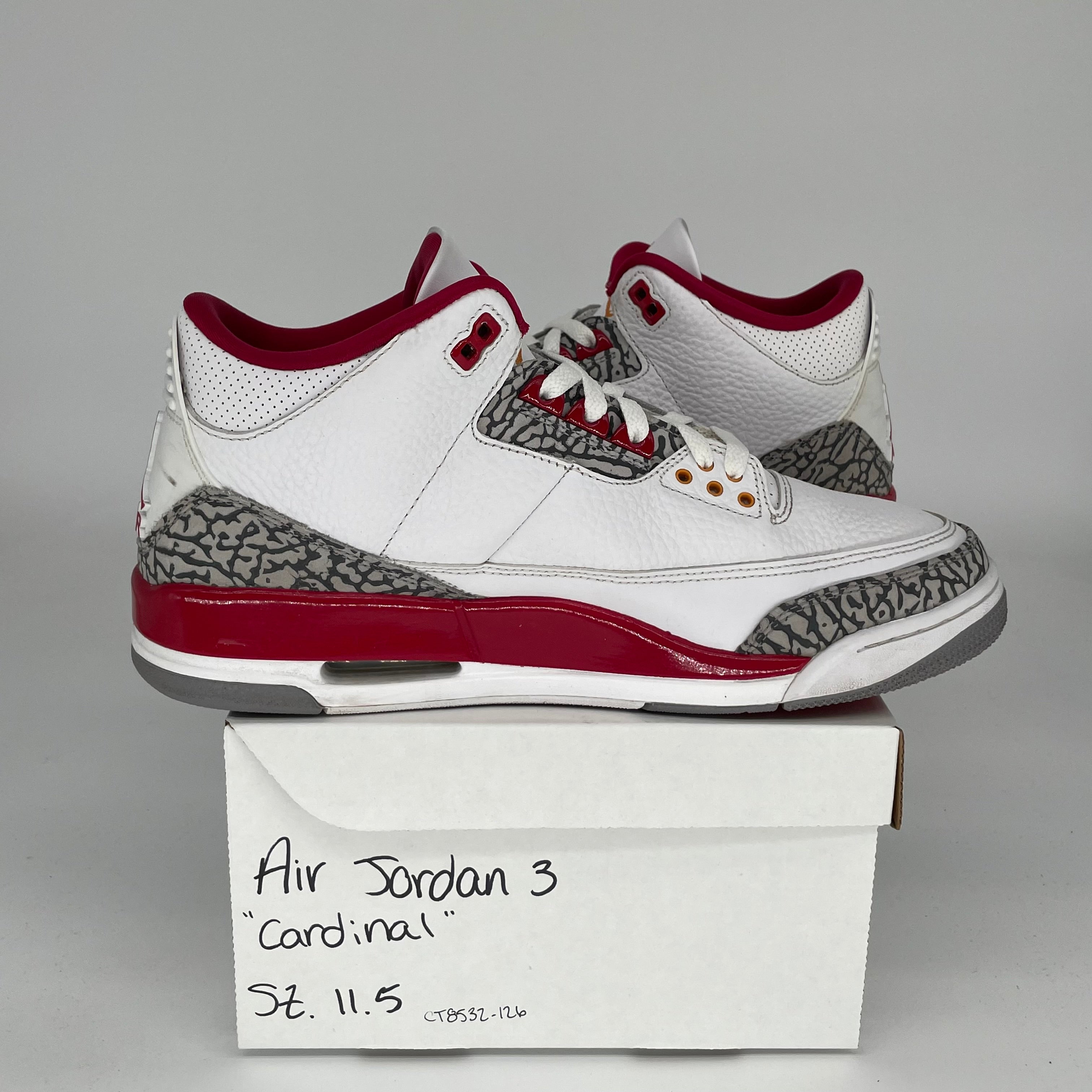 AIR JORDAN 3 CARDINAL SIZE 11.5 CT8532-126