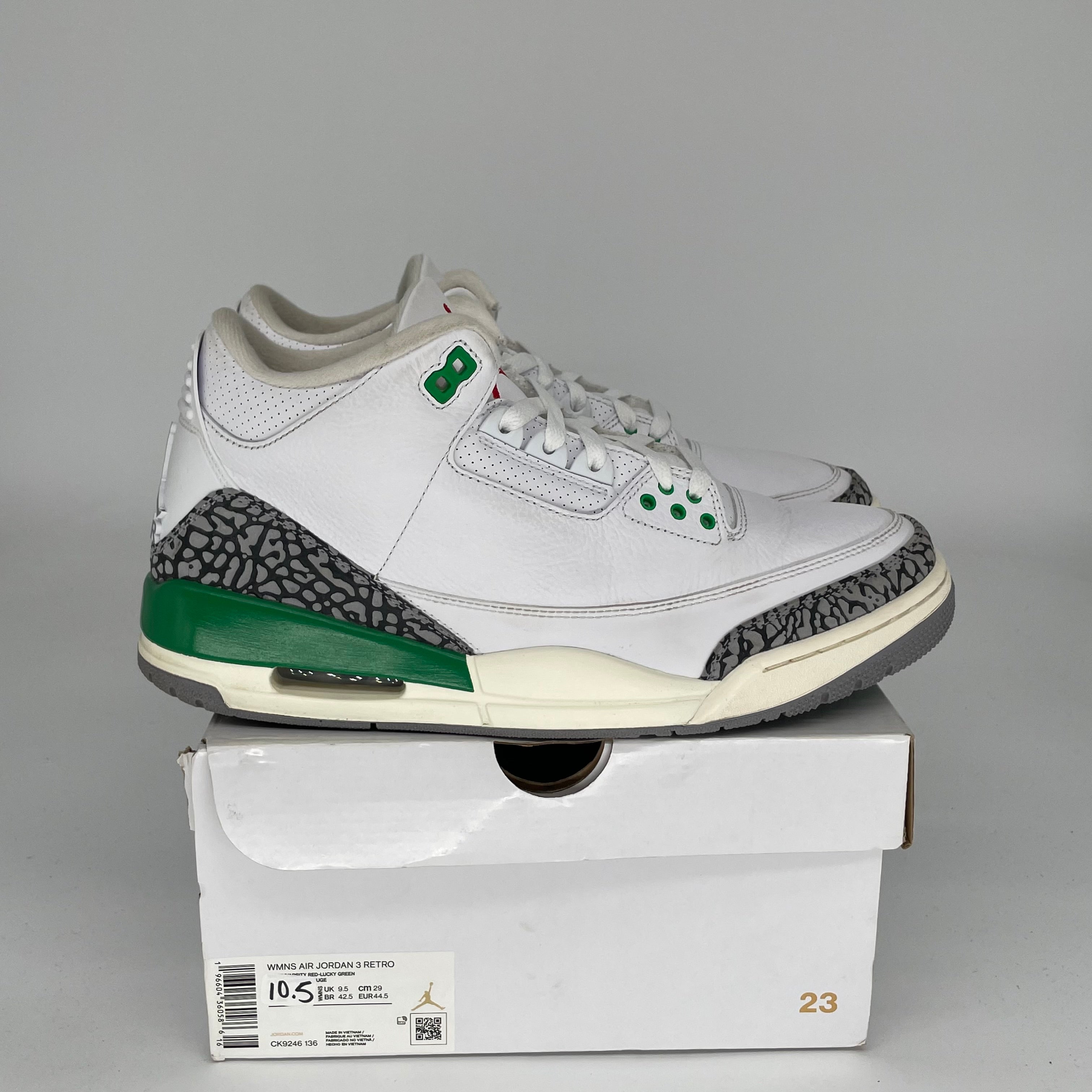 AIR JORDAN 3 LUCKY GREEN W SIZE 10.5/12W CK9246-136