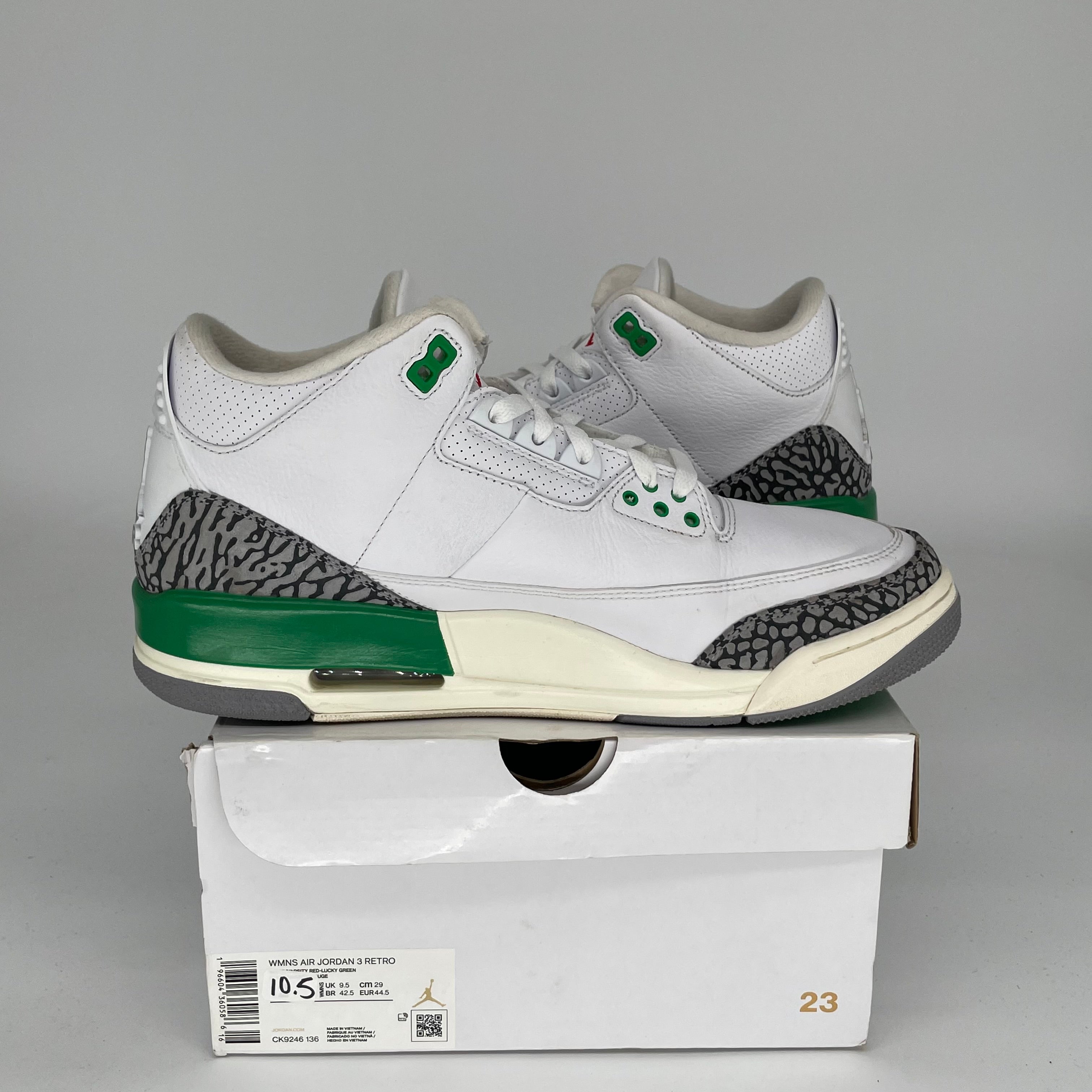 AIR JORDAN 3 LUCKY GREEN W SIZE 10.5/12W CK9246-136