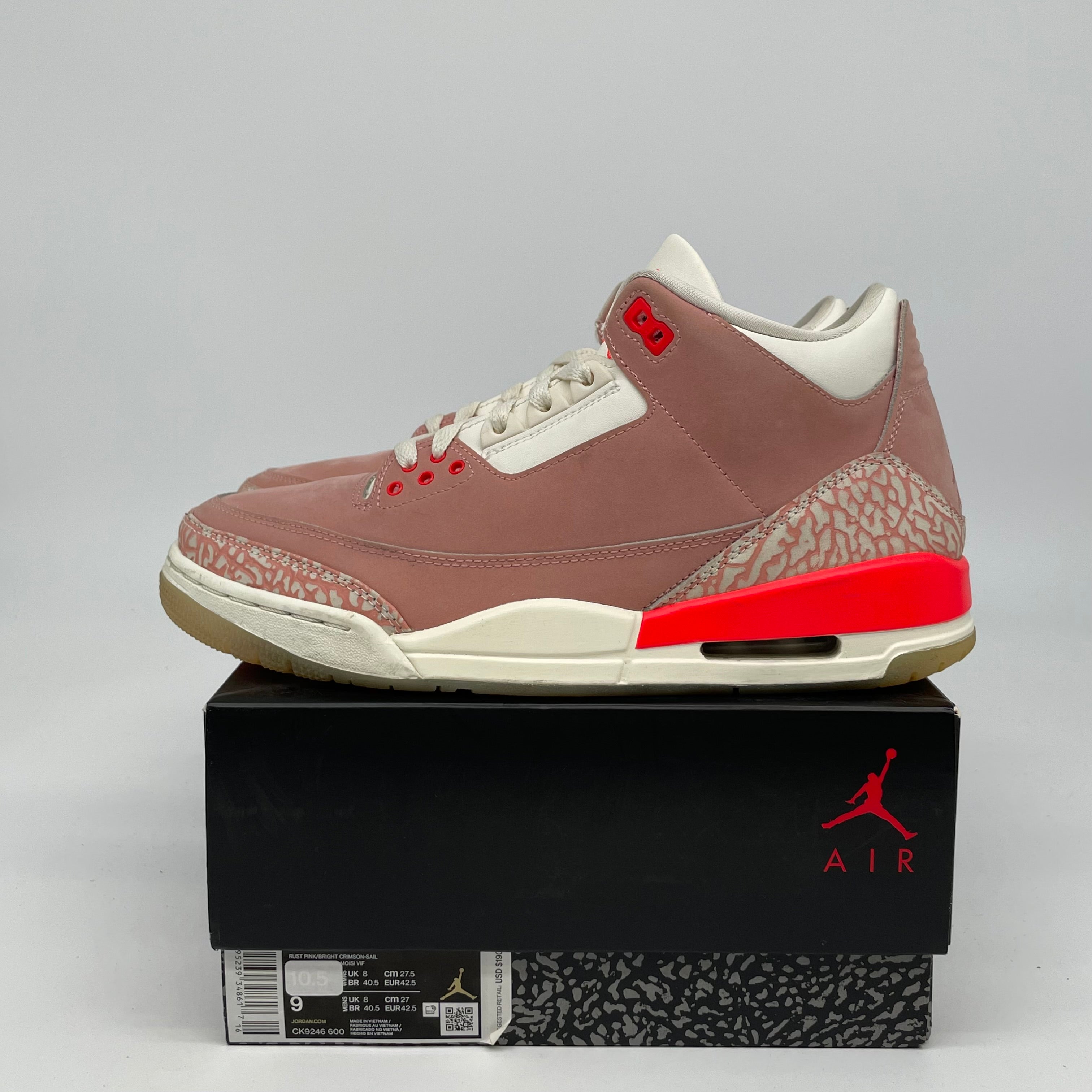 AIR JORDAN 3 RUST PINK W SIZE 9.5 CK9246-600