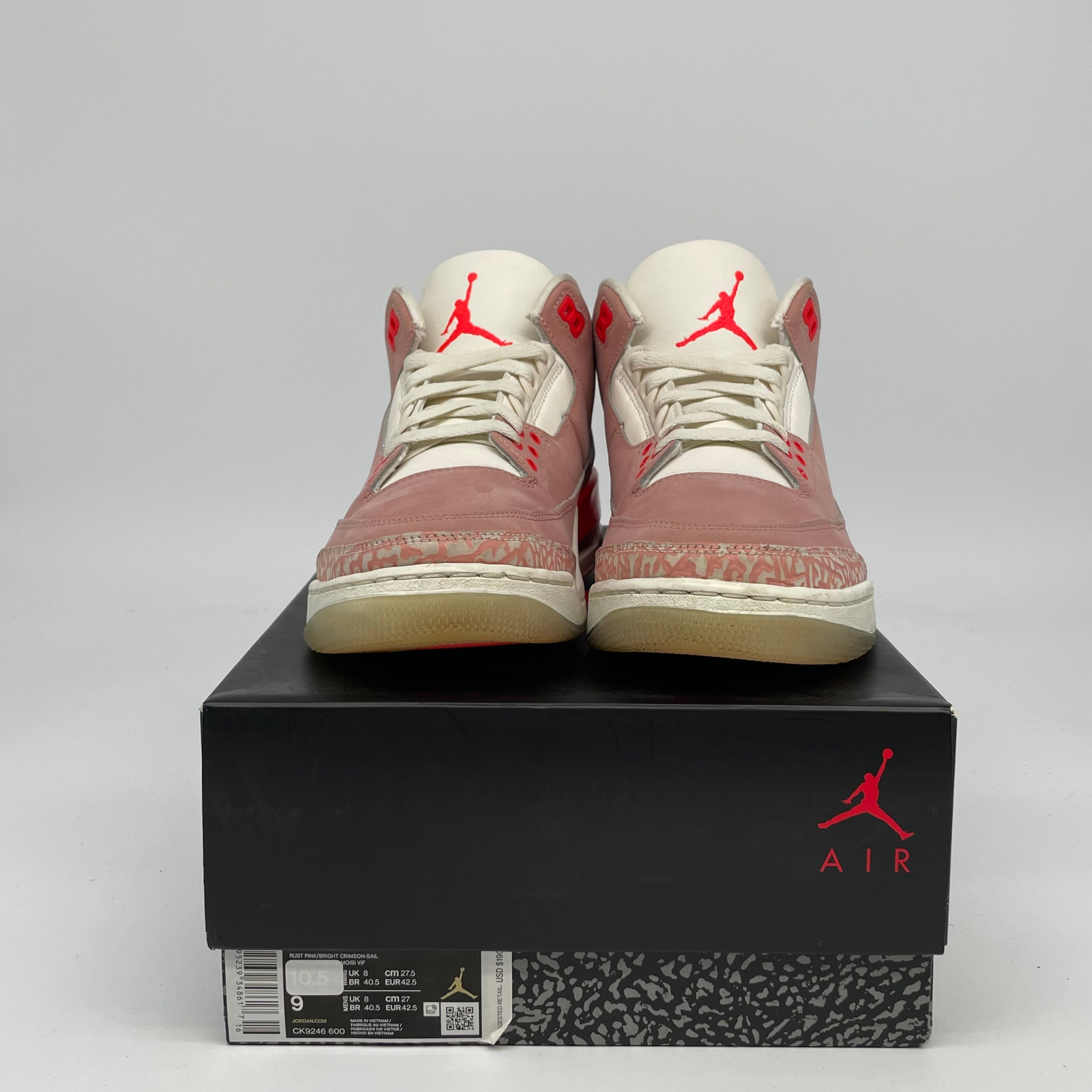 AIR JORDAN 3 RUST PINK W SIZE 9.5 CK9246-600