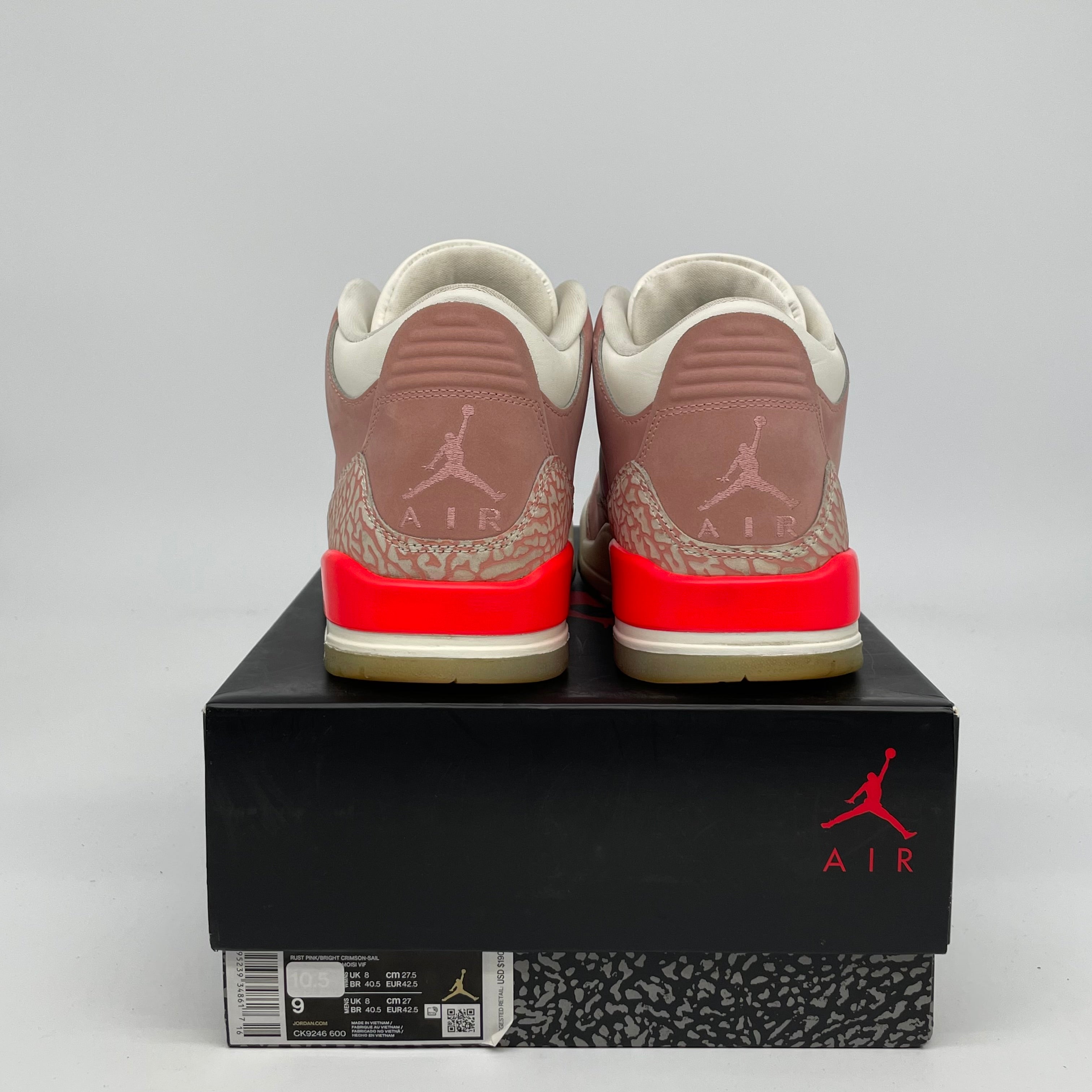 AIR JORDAN 3 RUST PINK W SIZE 9.5 CK9246-600