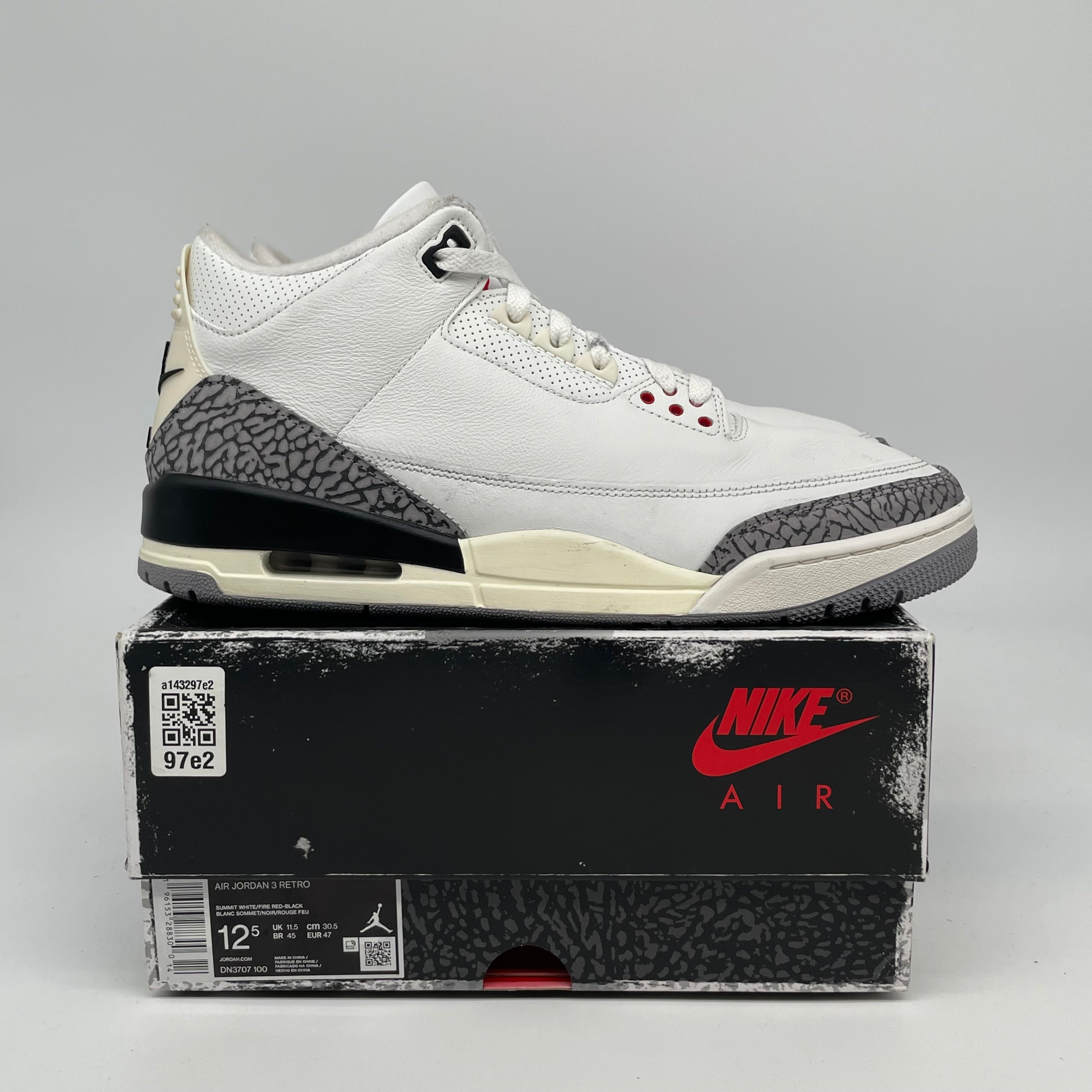 AIR JORDAN 3 REIMAGINED WHITE CEMENT SIZE 12.5 DN3707-100