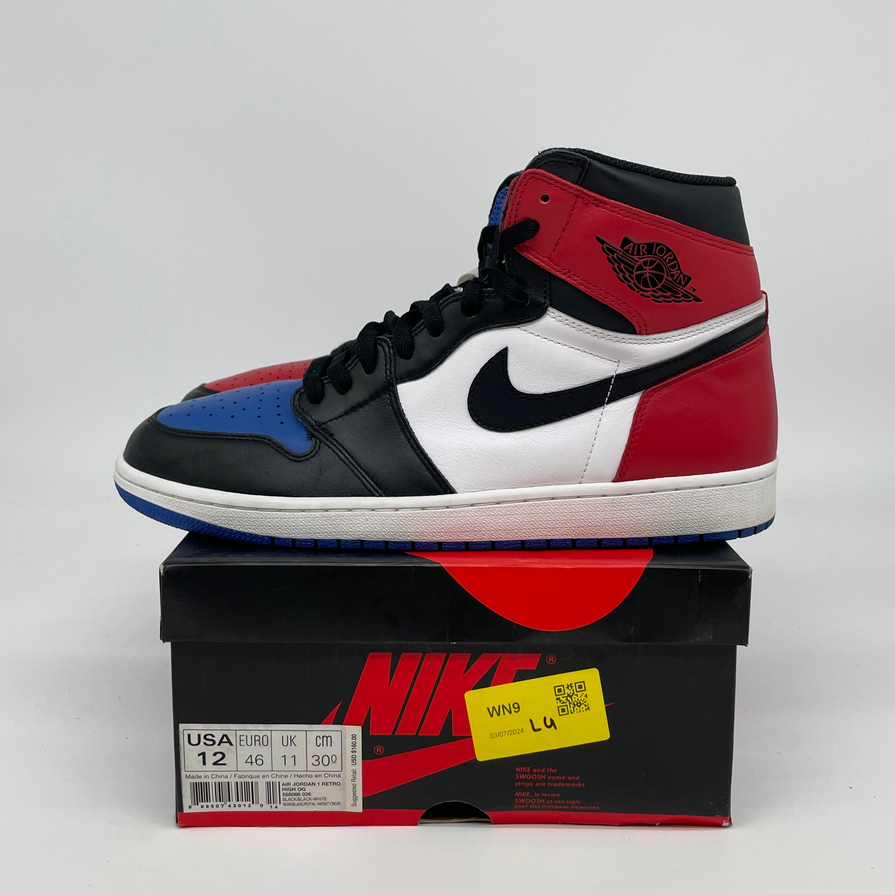 AIR JORDAN 1 TOP 3 SIZE 12 555088-026