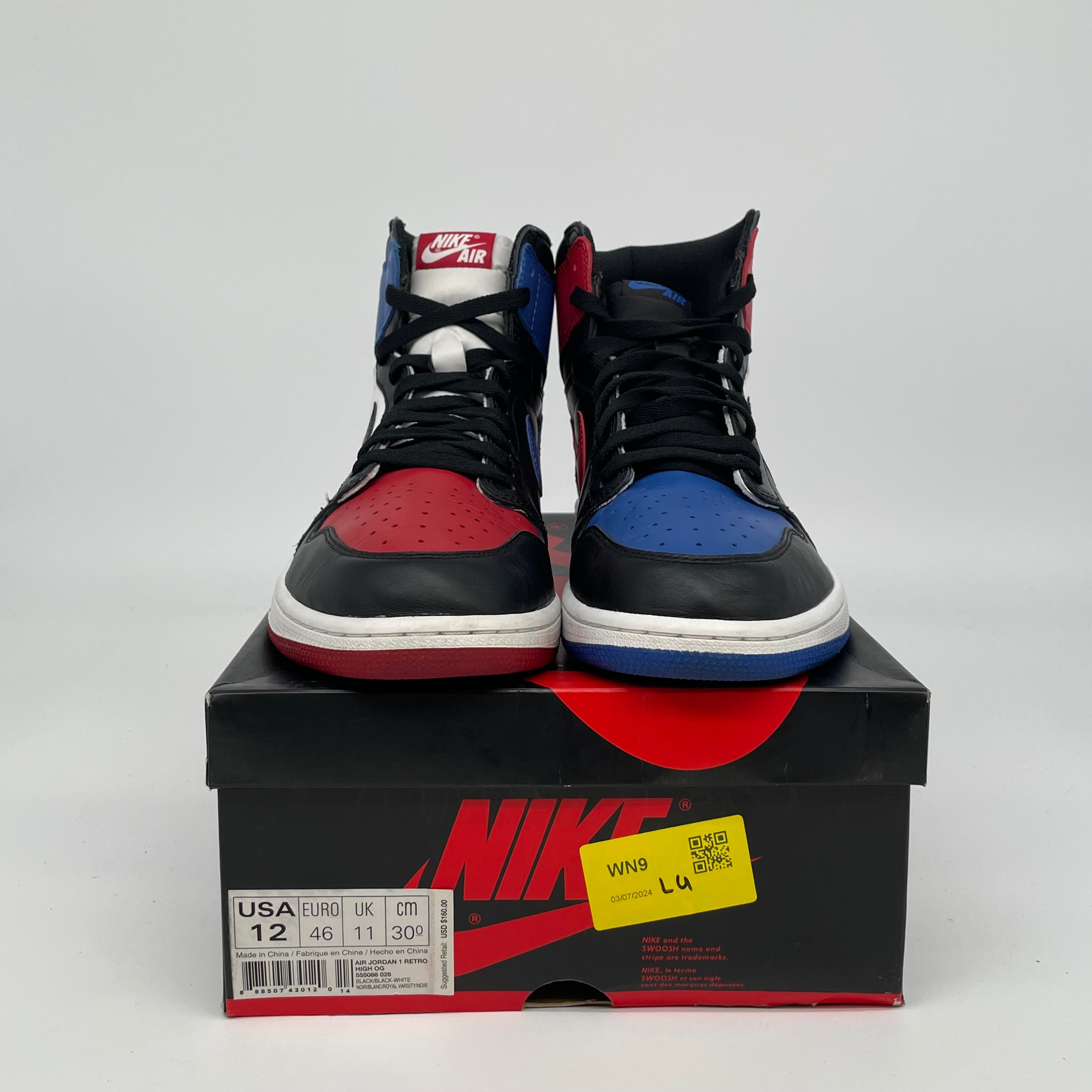 AIR JORDAN 1 TOP 3 SIZE 12 555088-026