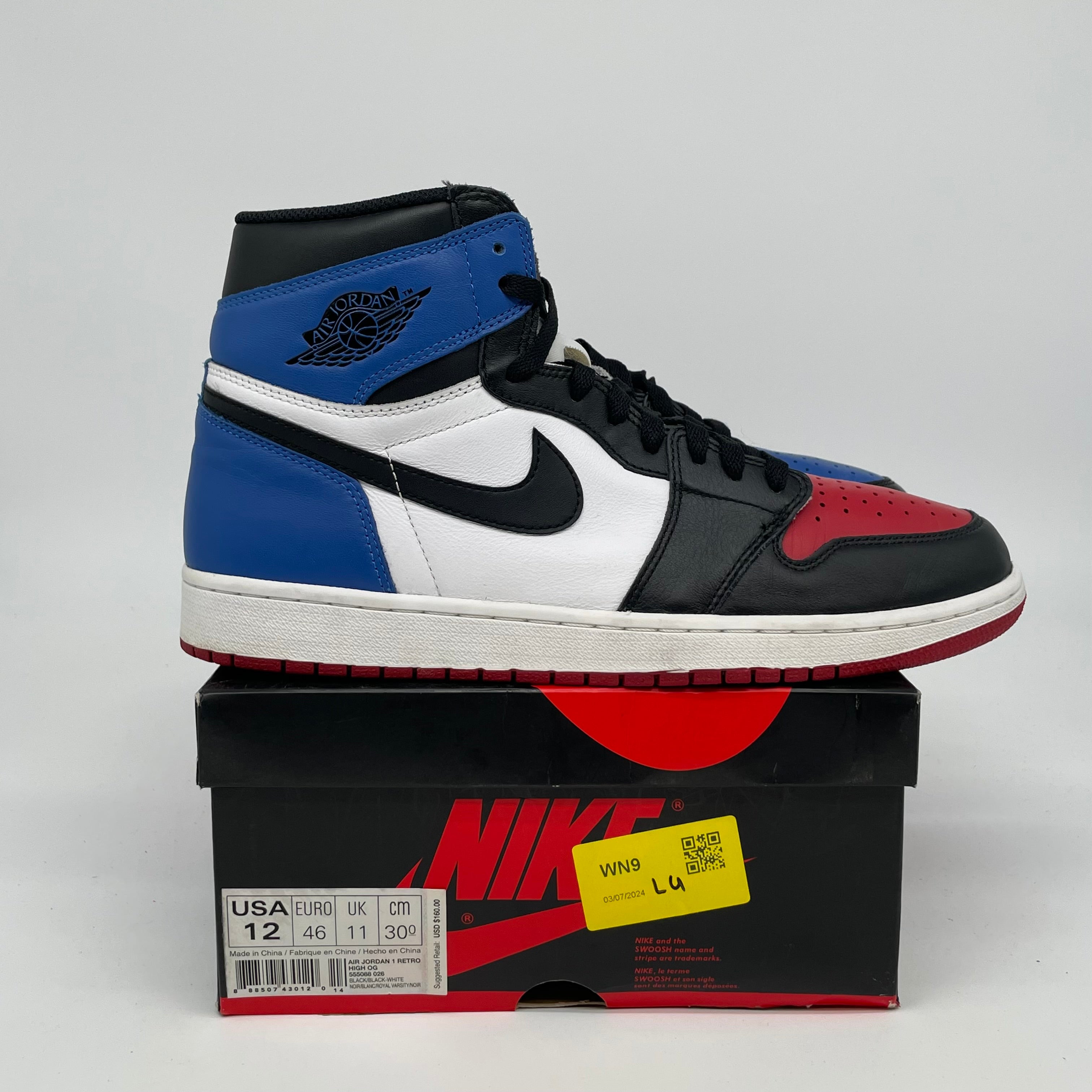 AIR JORDAN 1 TOP 3 SIZE 12 555088-026