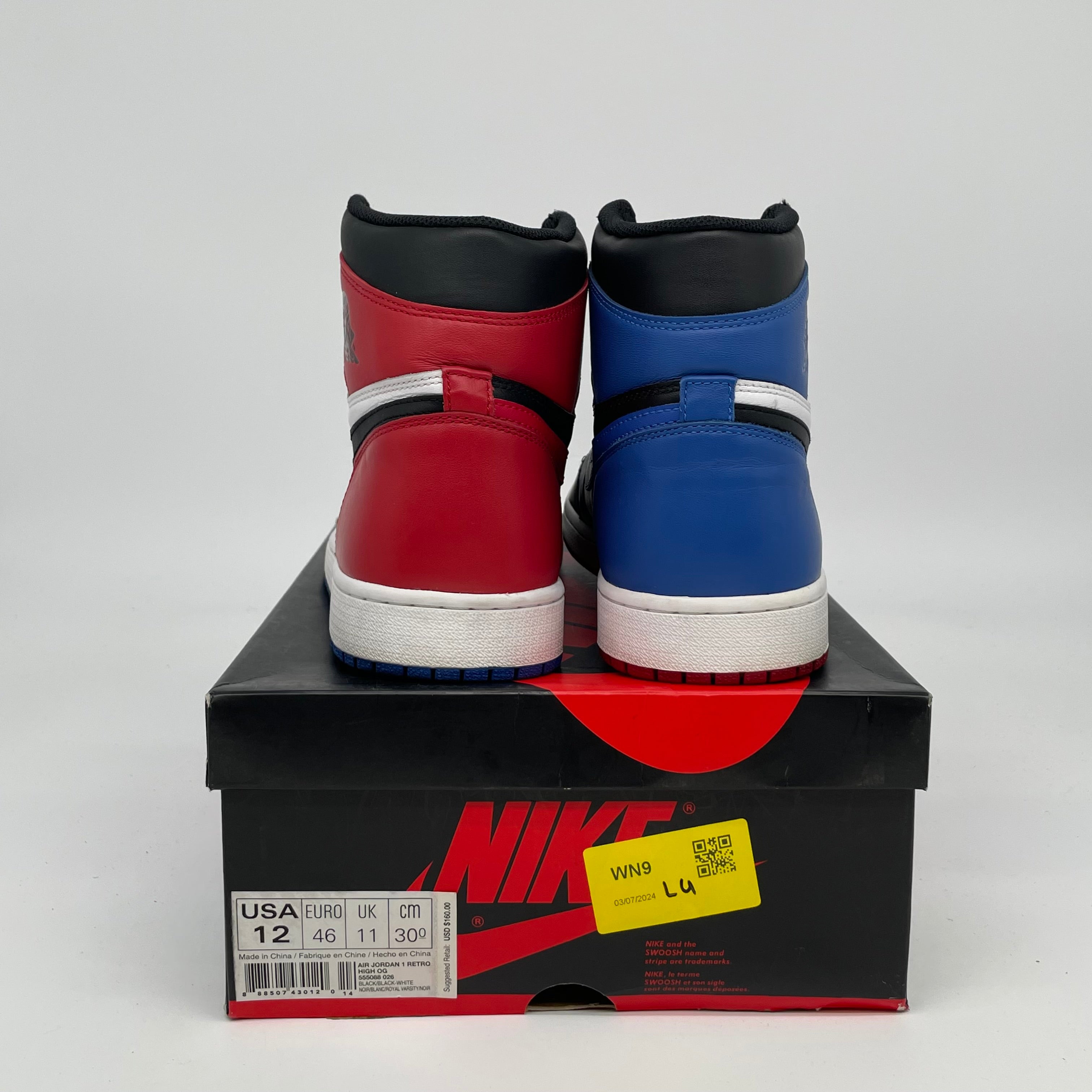 AIR JORDAN 1 TOP 3 SIZE 12 555088-026