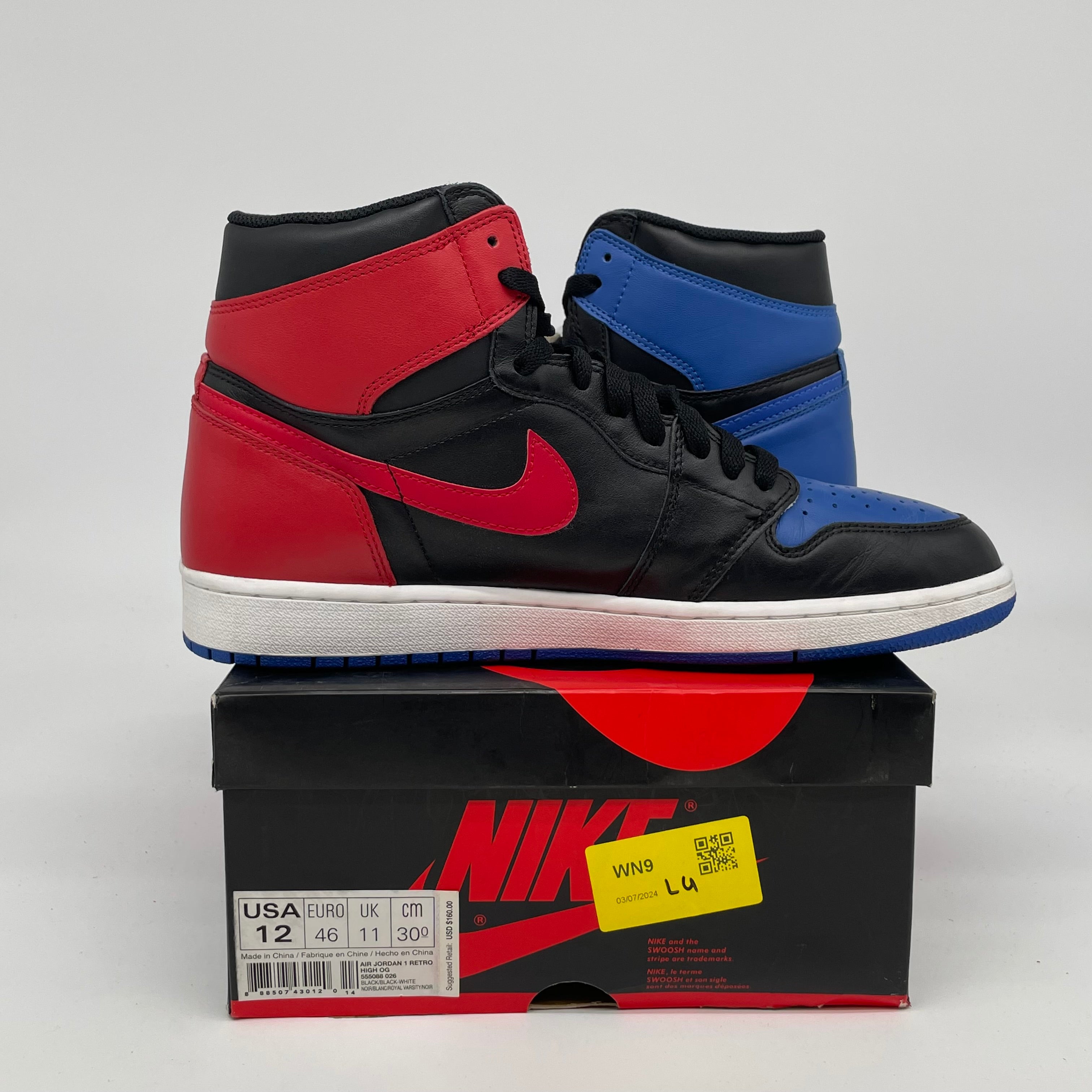 AIR JORDAN 1 TOP 3 SIZE 12 555088-026