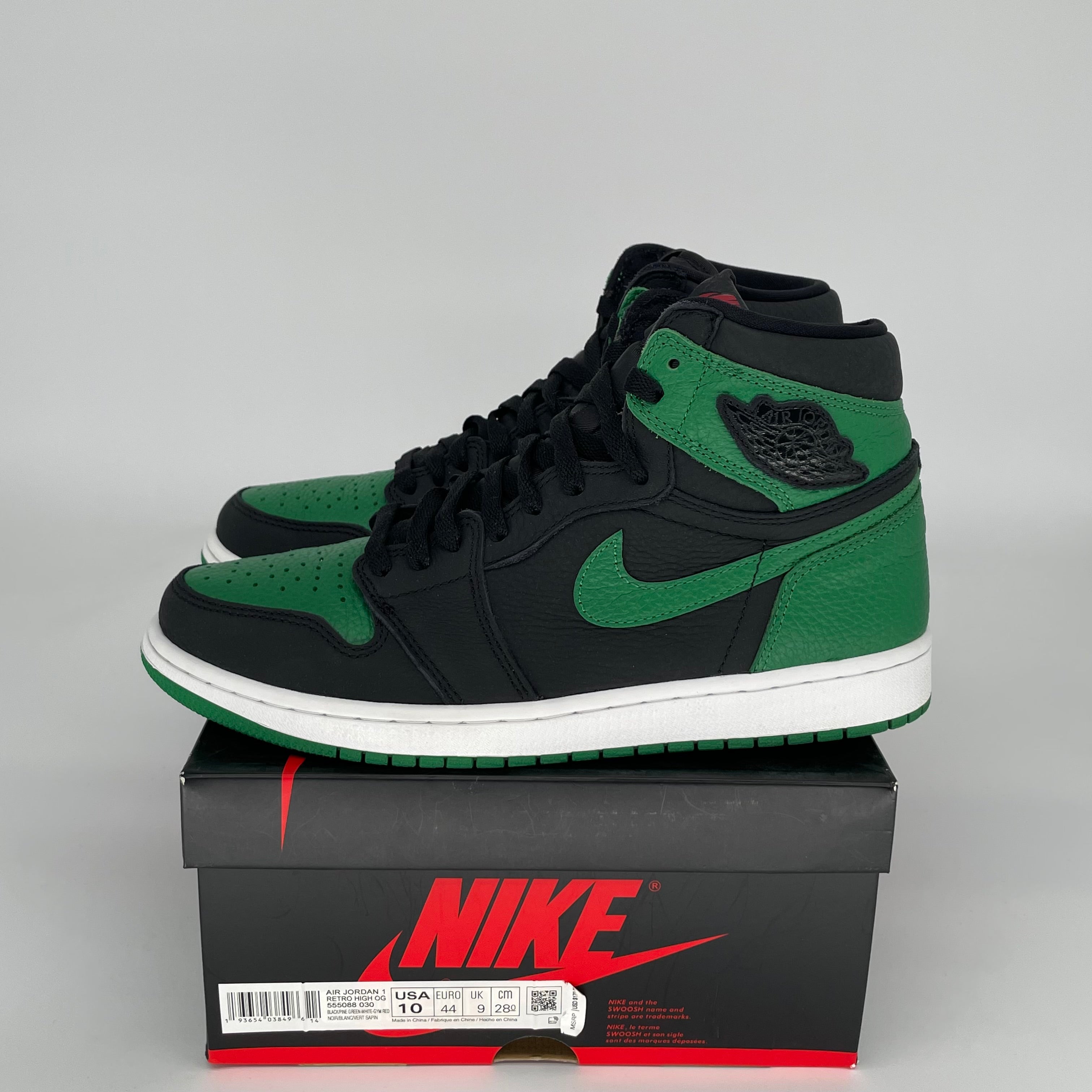 AIR JORDAN 1 PINE GREEN BLACK SIZE 10 555088-030