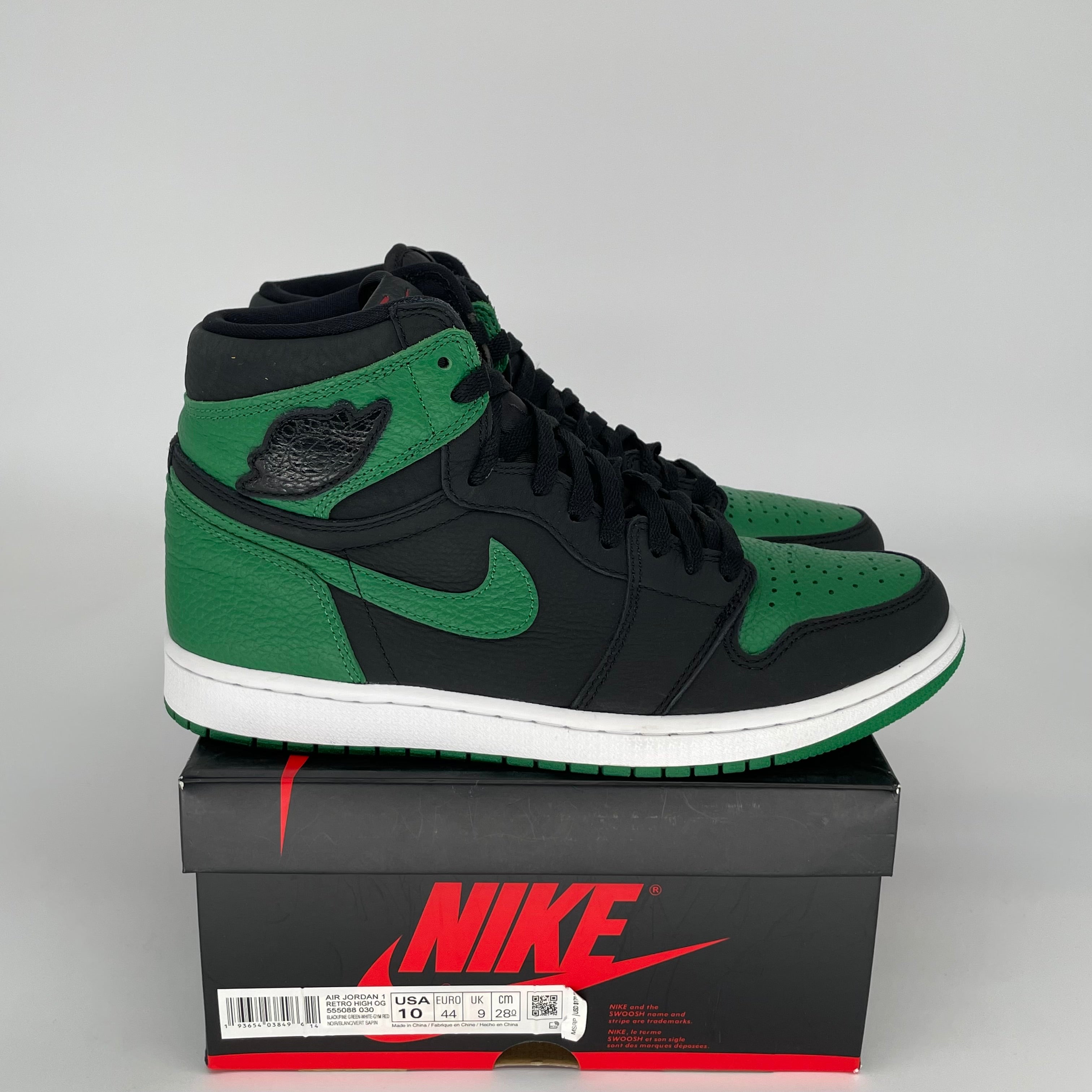 AIR JORDAN 1 PINE GREEN BLACK SIZE 10 555088-030