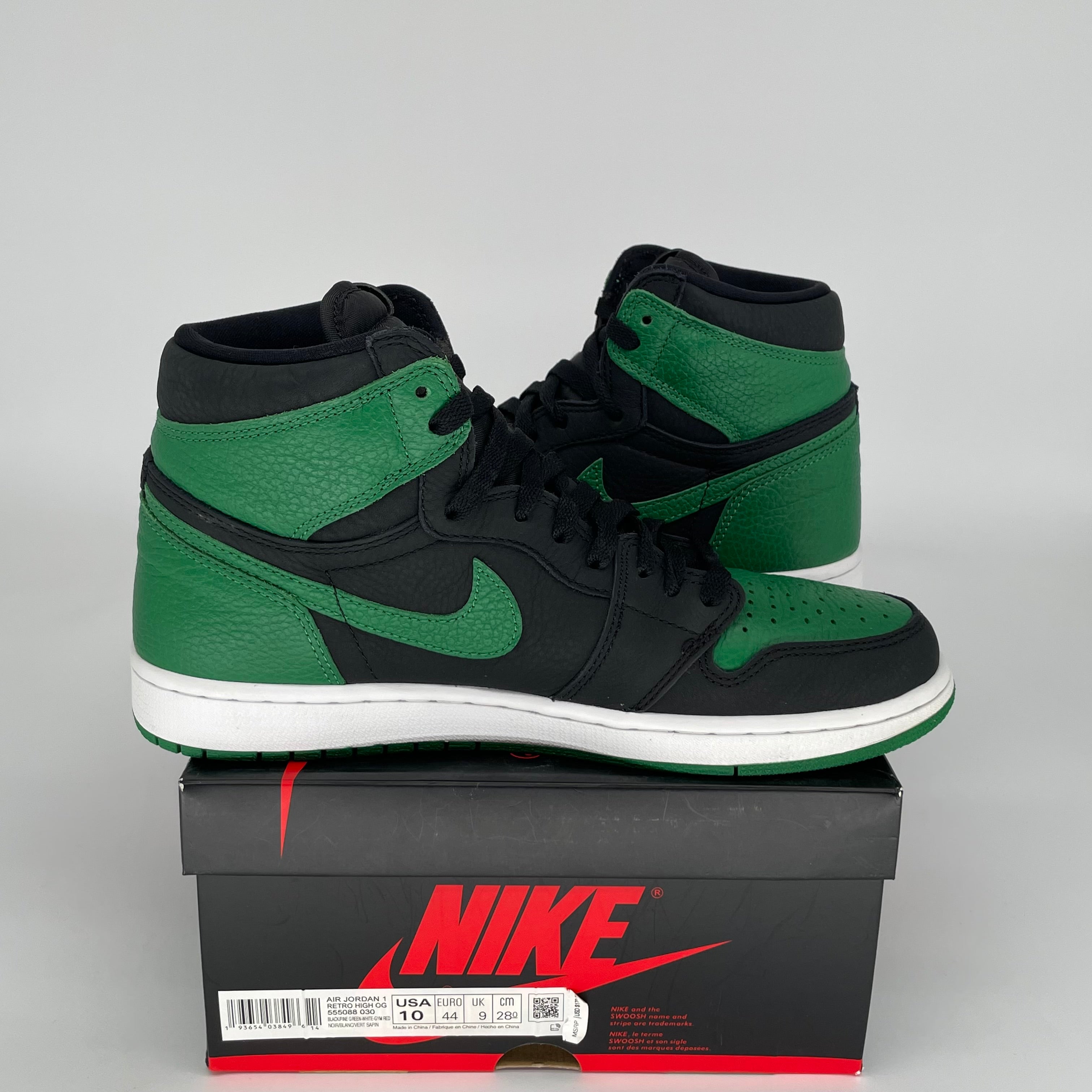 AIR JORDAN 1 PINE GREEN BLACK SIZE 10 555088-030