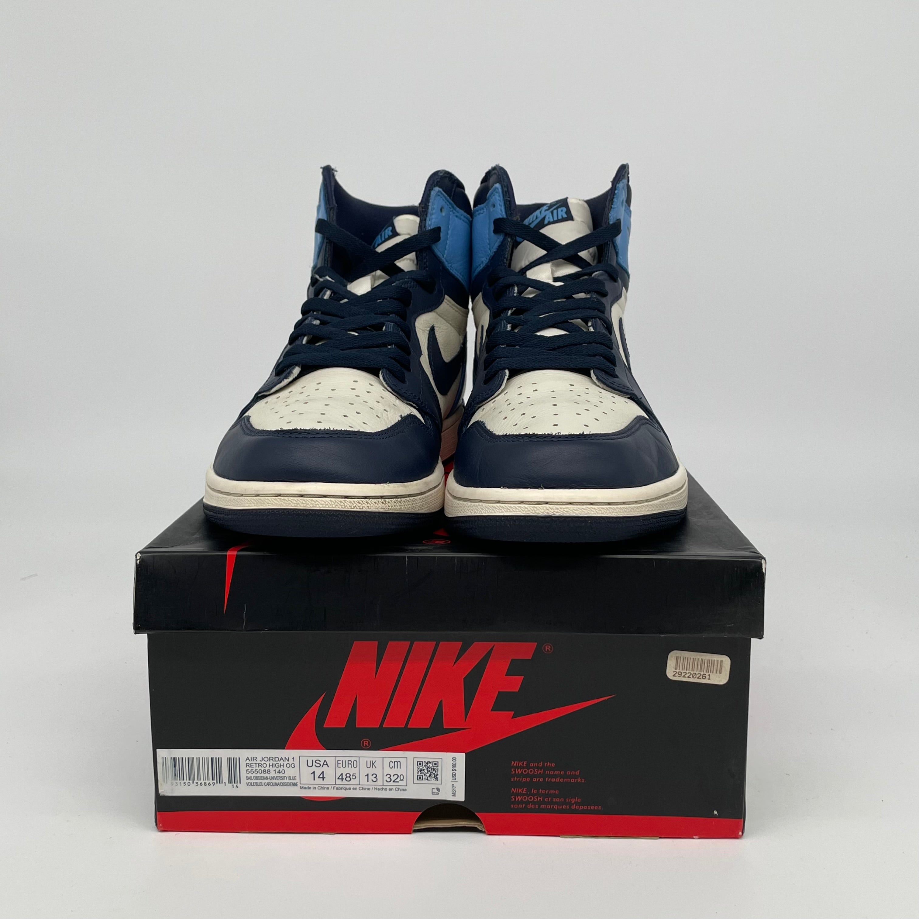 AIR JORDAN 1 OBSIDIAN SIZE 14 555088-140