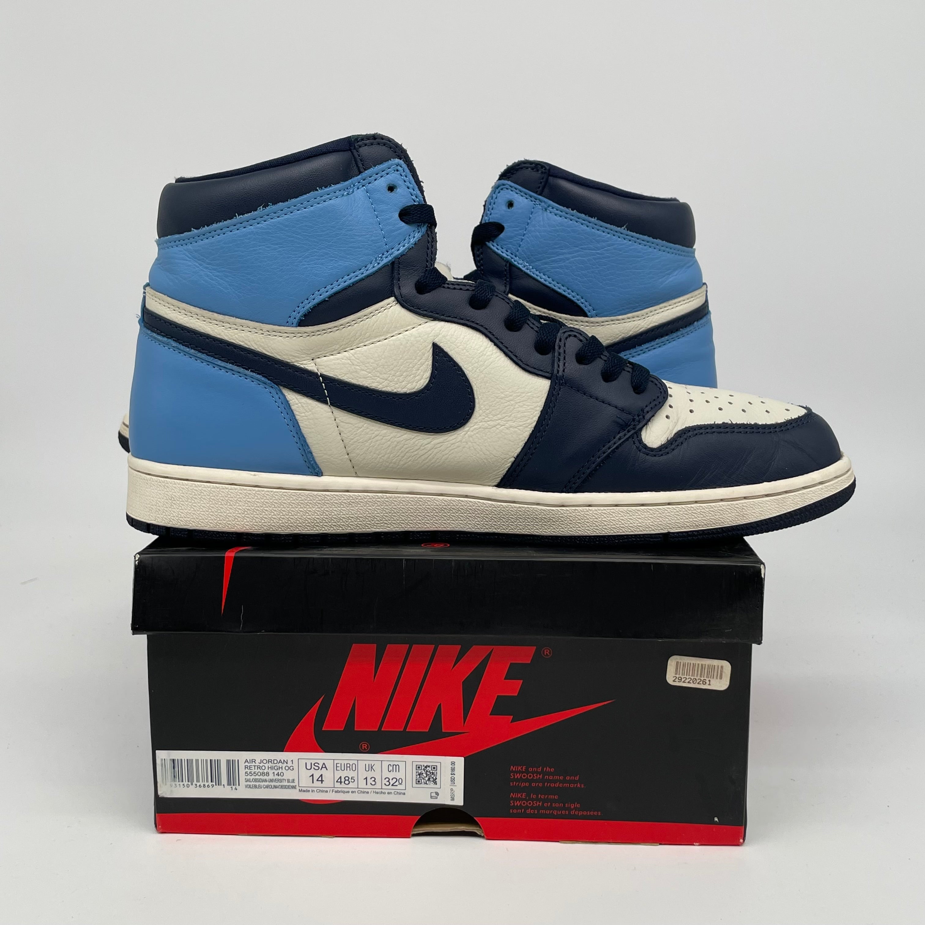 AIR JORDAN 1 OBSIDIAN SIZE 14 555088-140