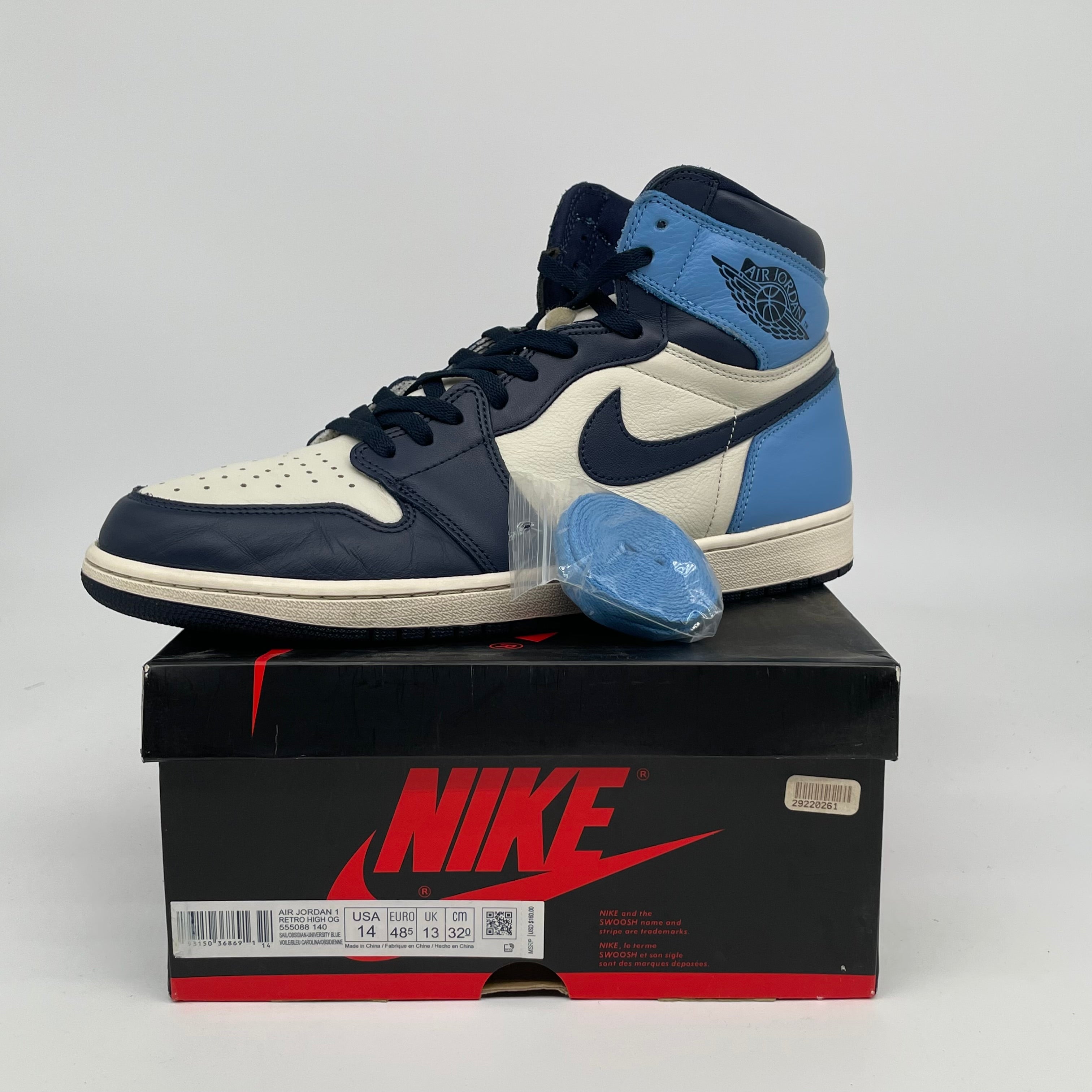 AIR JORDAN 1 OBSIDIAN SIZE 14 555088-140