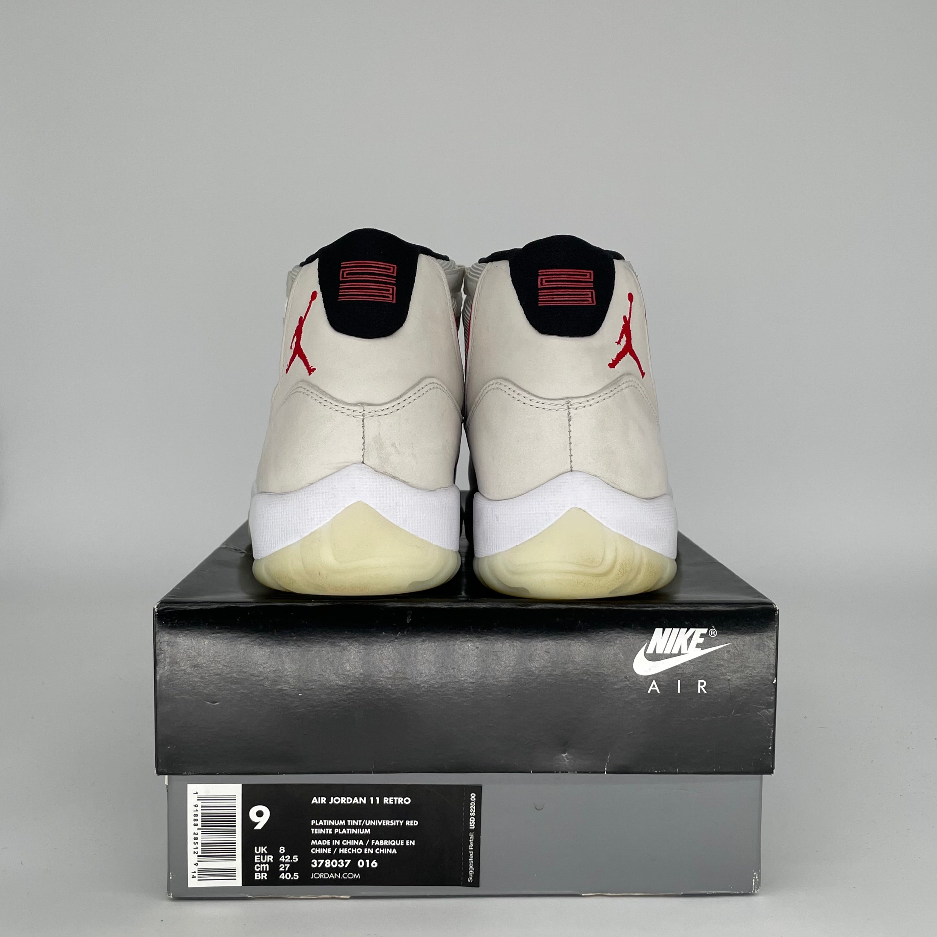 AIR JORDAN 11 PLATINUM TINT SIZE 9 378037-016