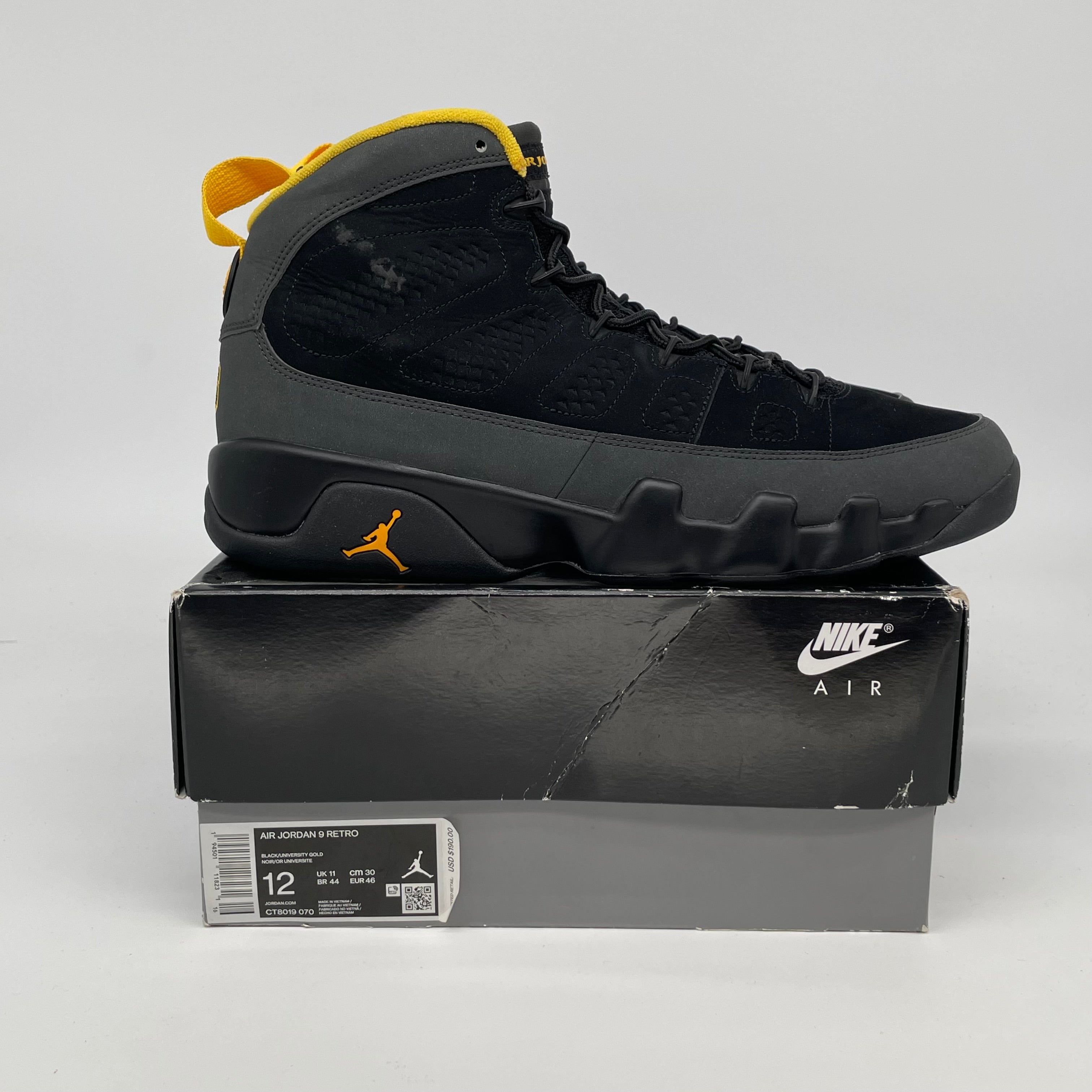 AIR JORDAN 9 UNIVERSITY GOLD SIZE 12 CT8019-070