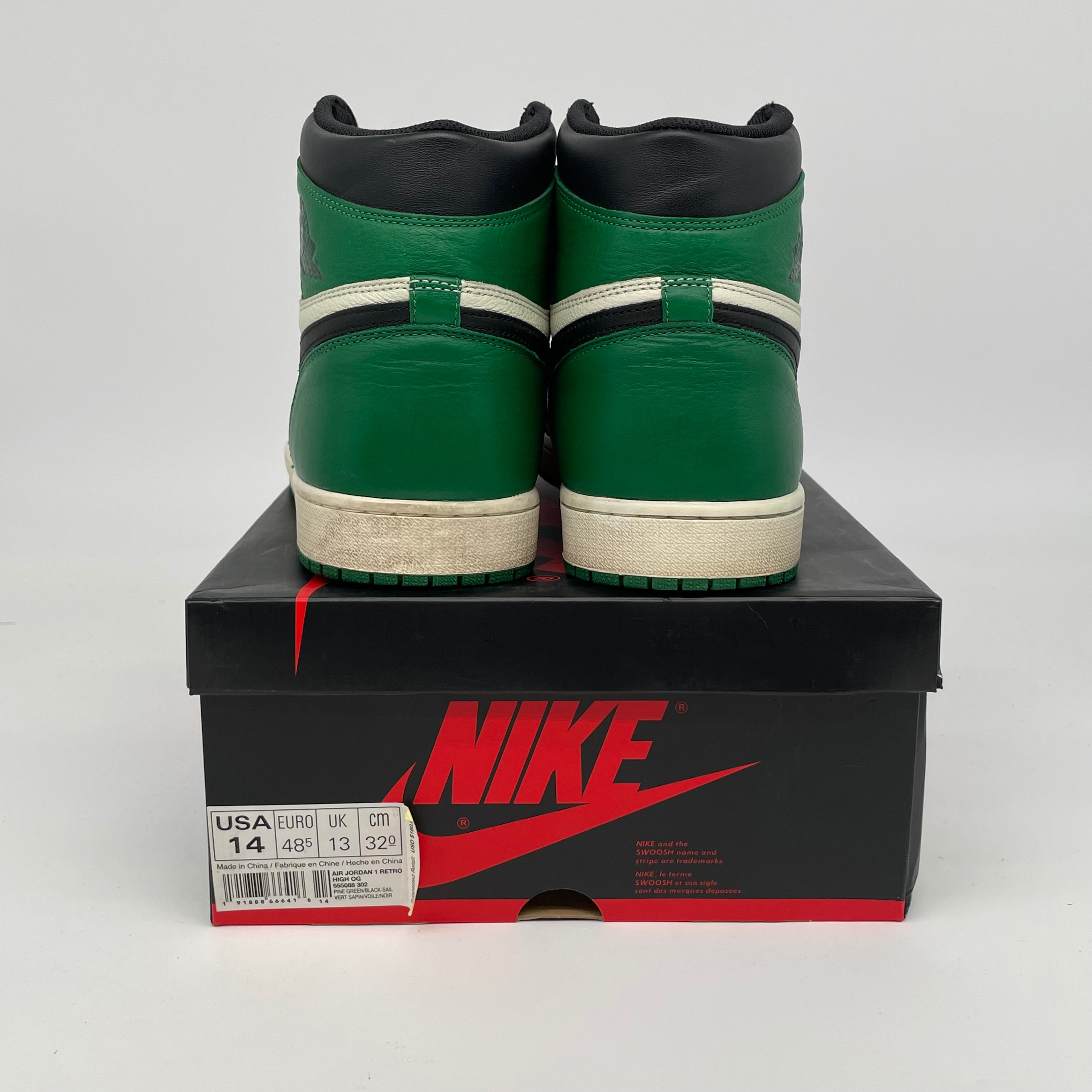 AIR JORDAN 1 PINE GREEN SIZE 14 555088-302