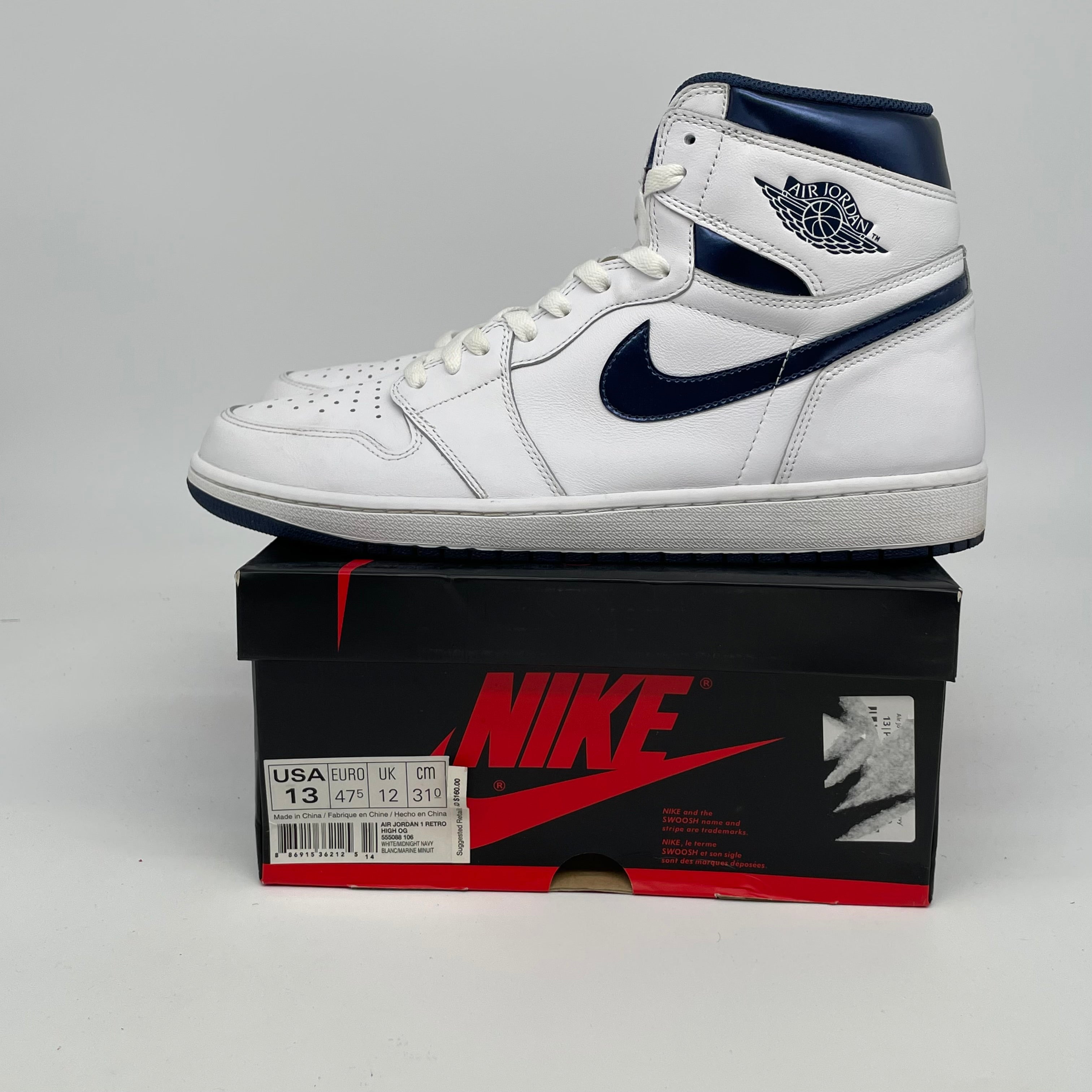 AIR JORDAN 1 METALLIC NAVY SIZE 13 555088-106