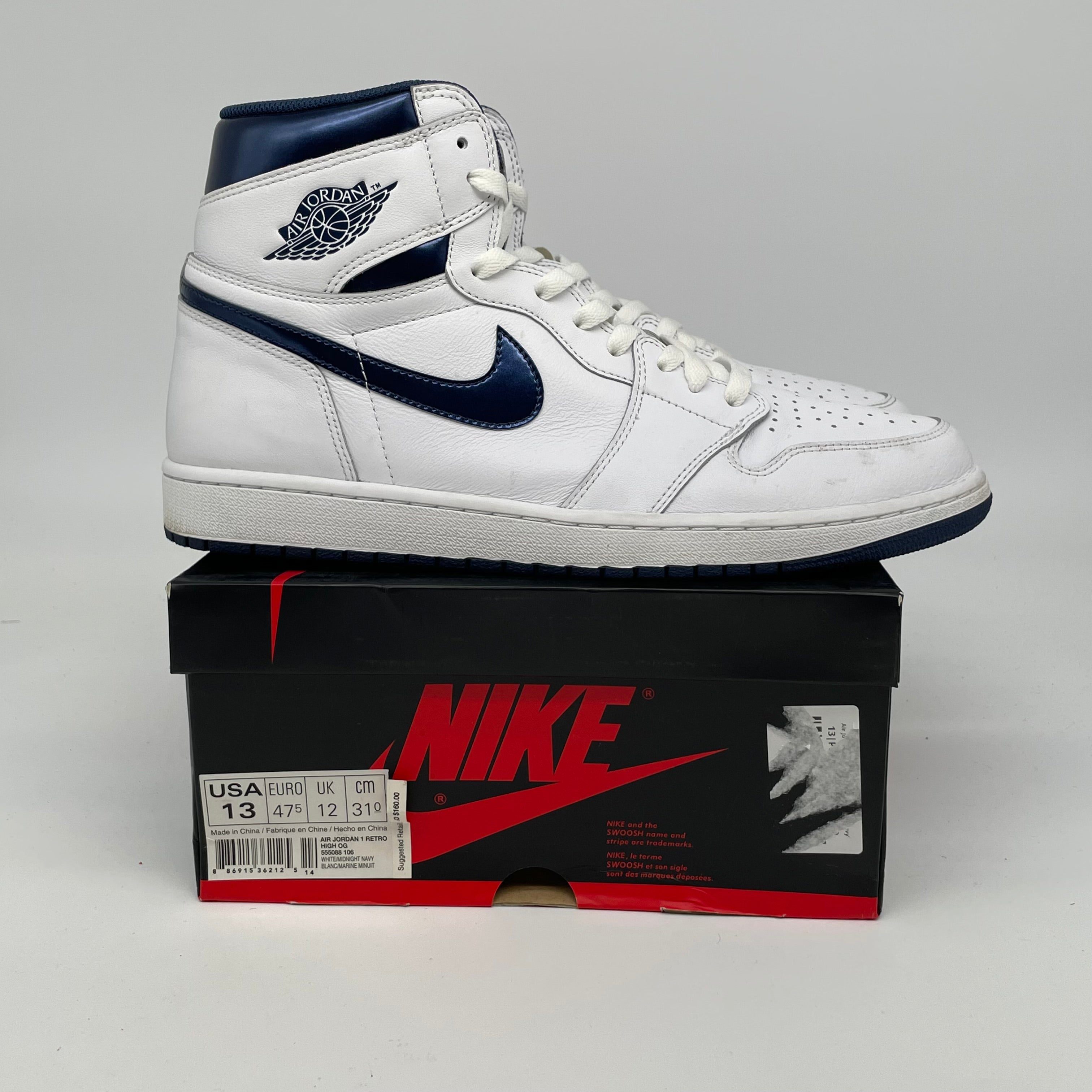 AIR JORDAN 1 METALLIC NAVY SIZE 13 555088-106