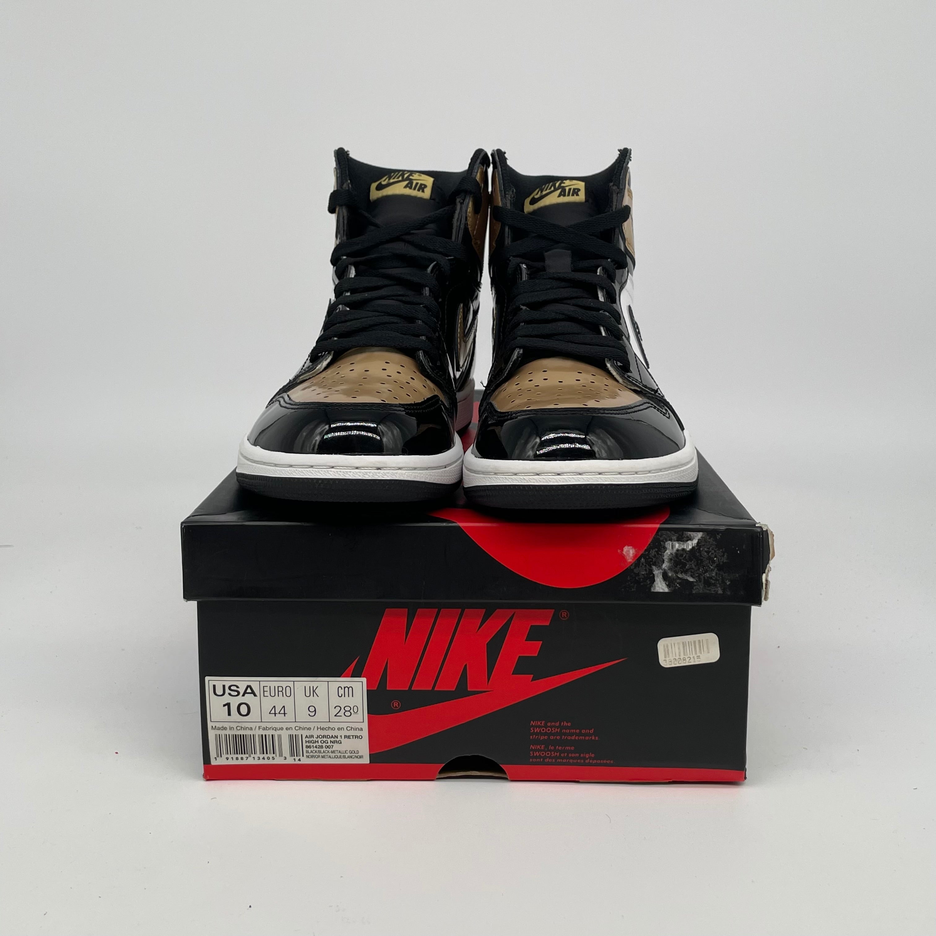 AIR JORDAN 1 PATENT GOLD TOE SIZE 10 861428-007