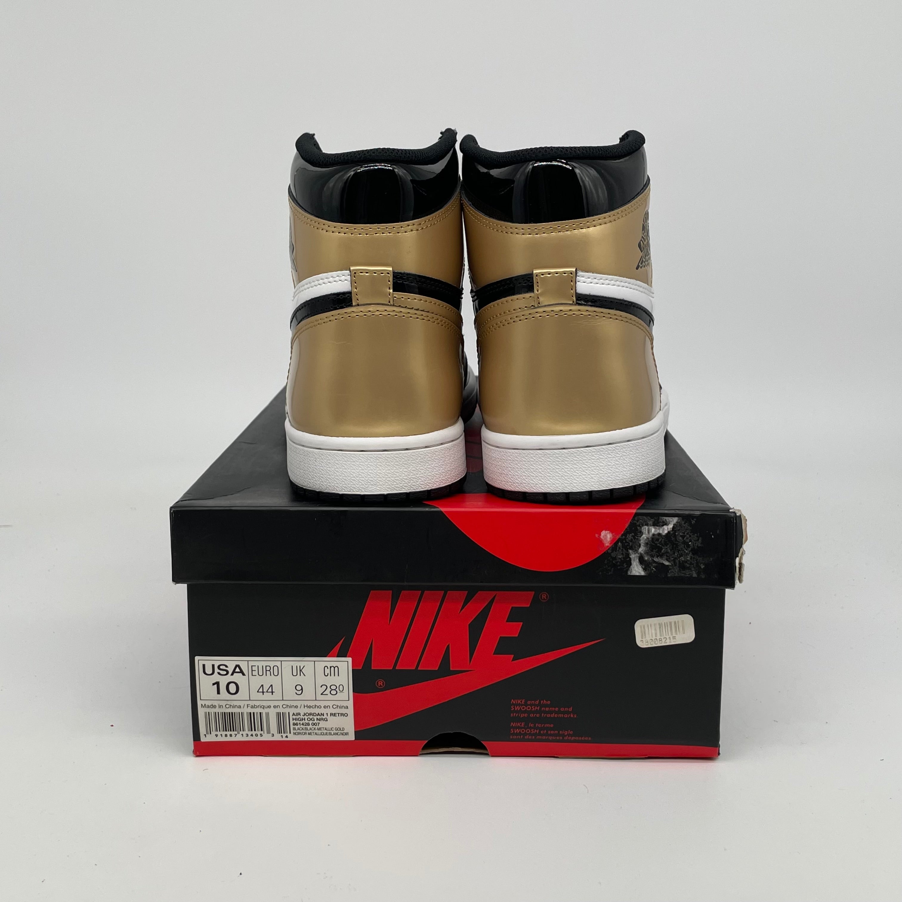 AIR JORDAN 1 PATENT GOLD TOE SIZE 10 861428-007