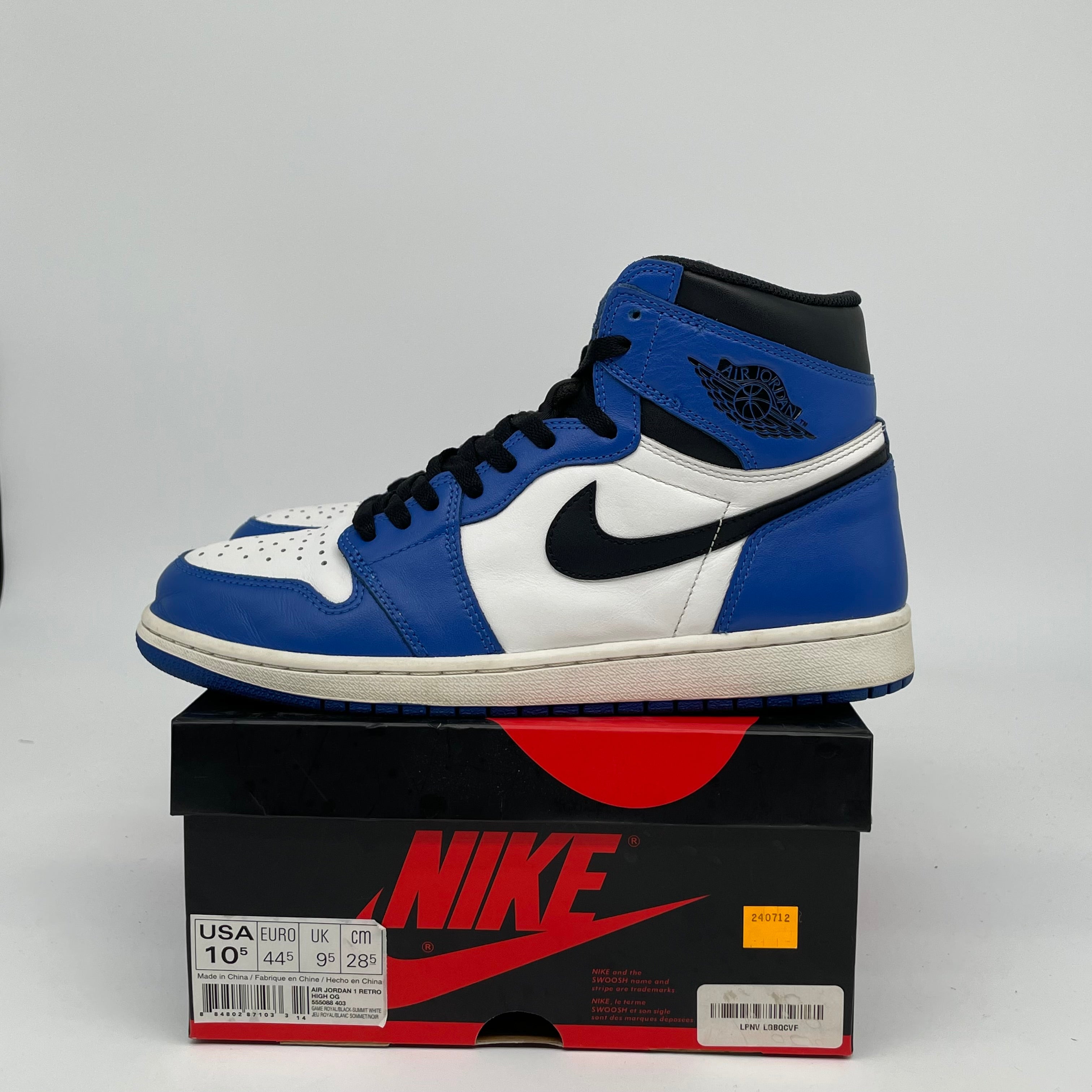 AIR JORDAN 1 GAME ROYAL SIZE 10.5 555088-403