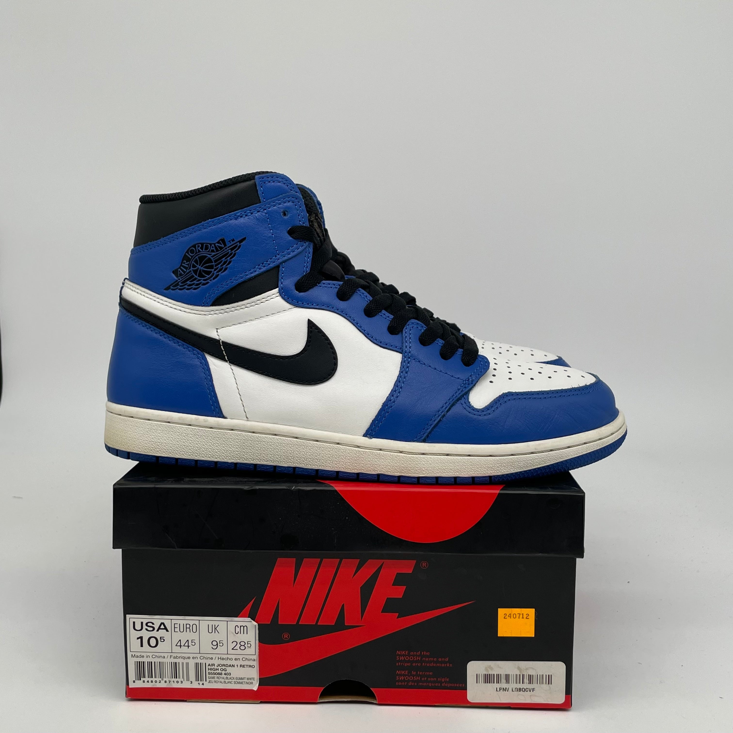 AIR JORDAN 1 GAME ROYAL SIZE 10.5 555088-403