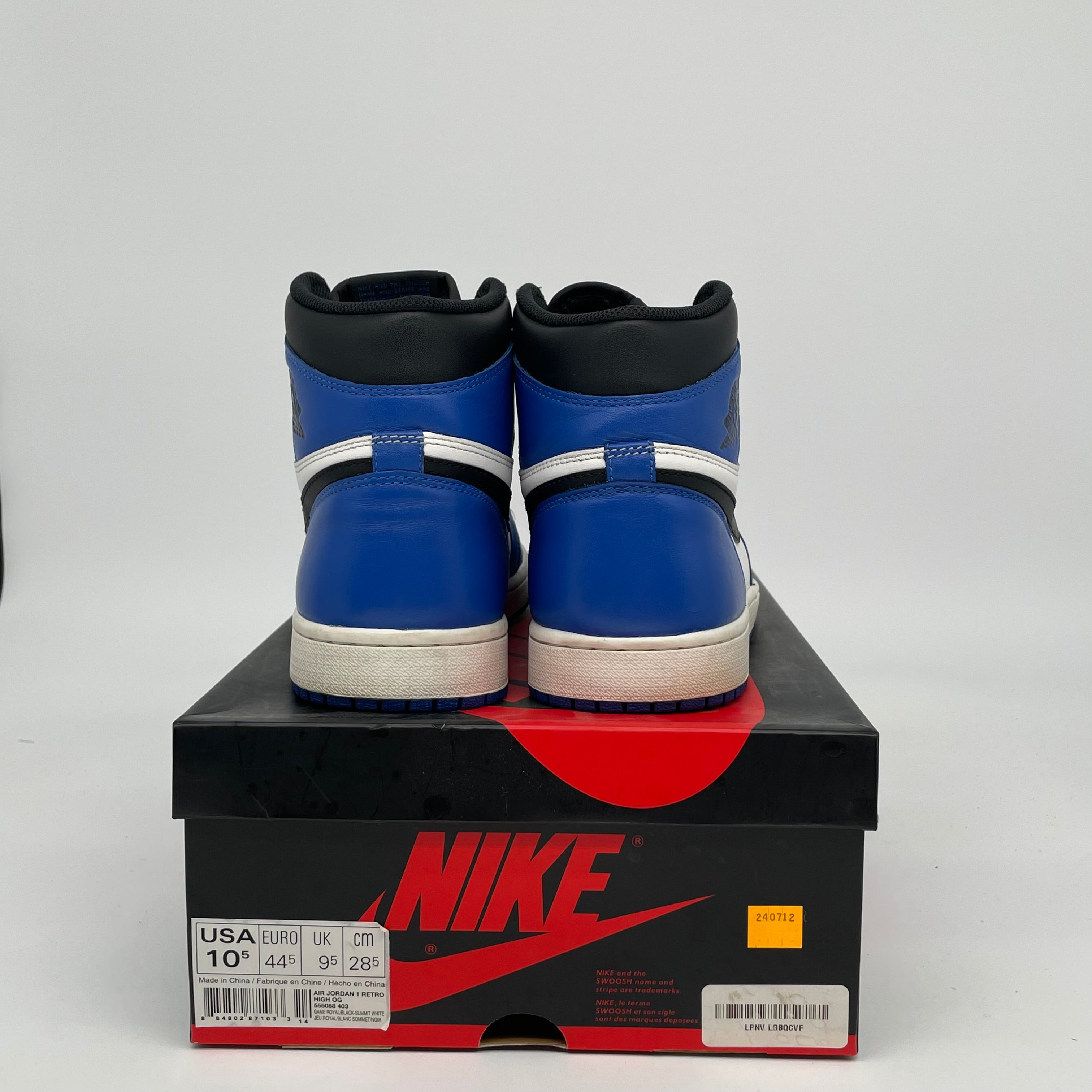 AIR JORDAN 1 GAME ROYAL SIZE 10.5 555088-403