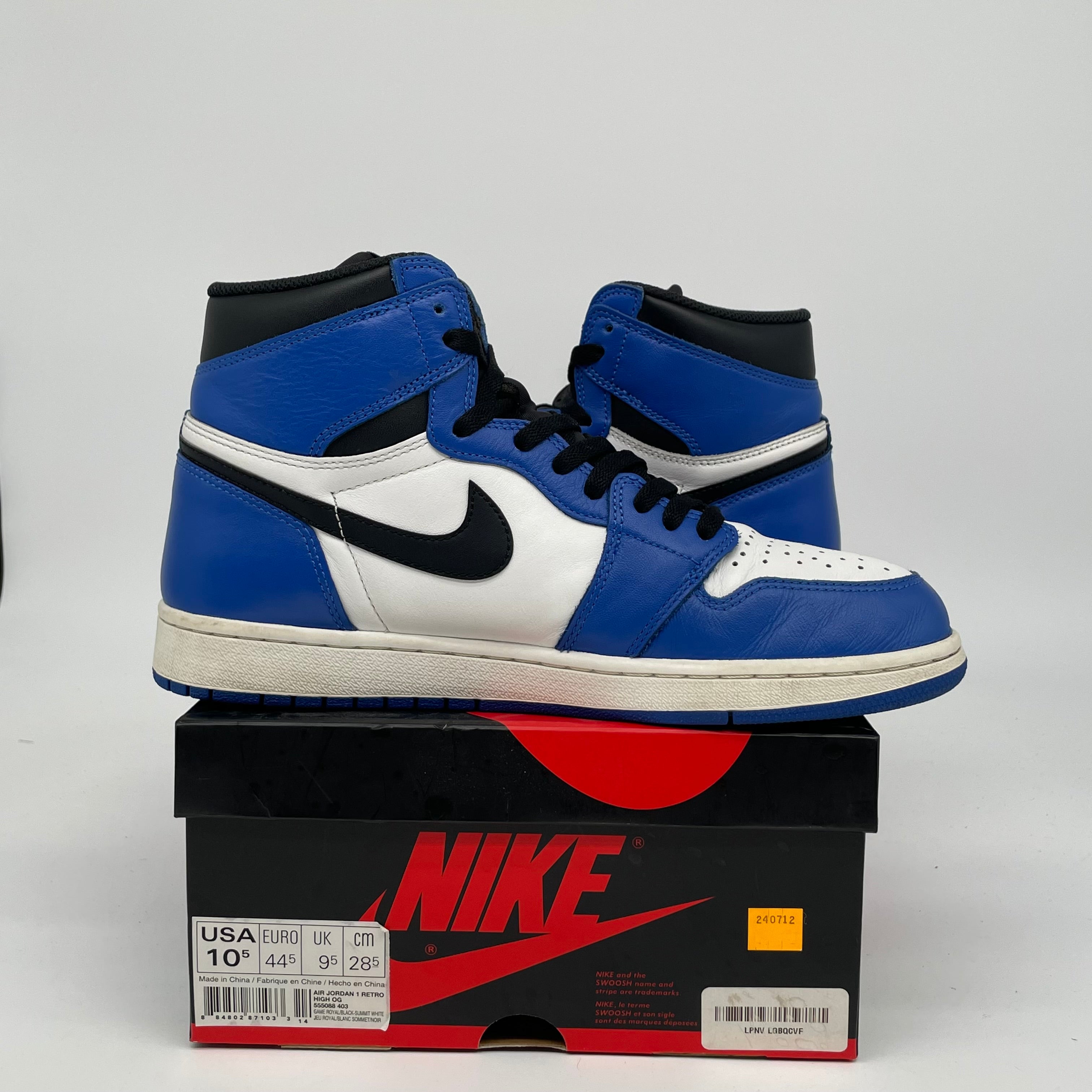 AIR JORDAN 1 GAME ROYAL SIZE 10.5 555088-403