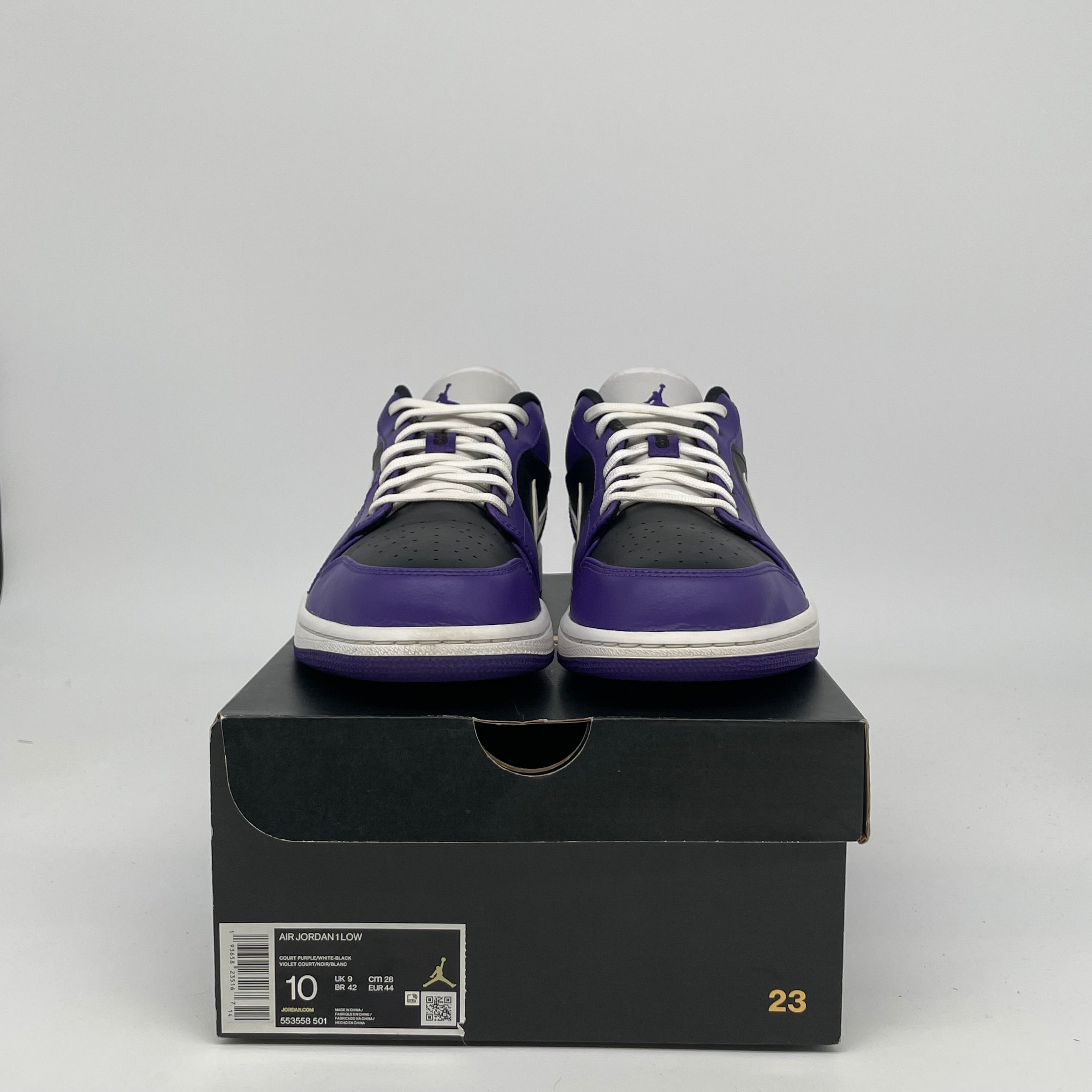 AIR JORDAN 1 LOW COURT PURPLE BLACK SIZE 10 553558-501