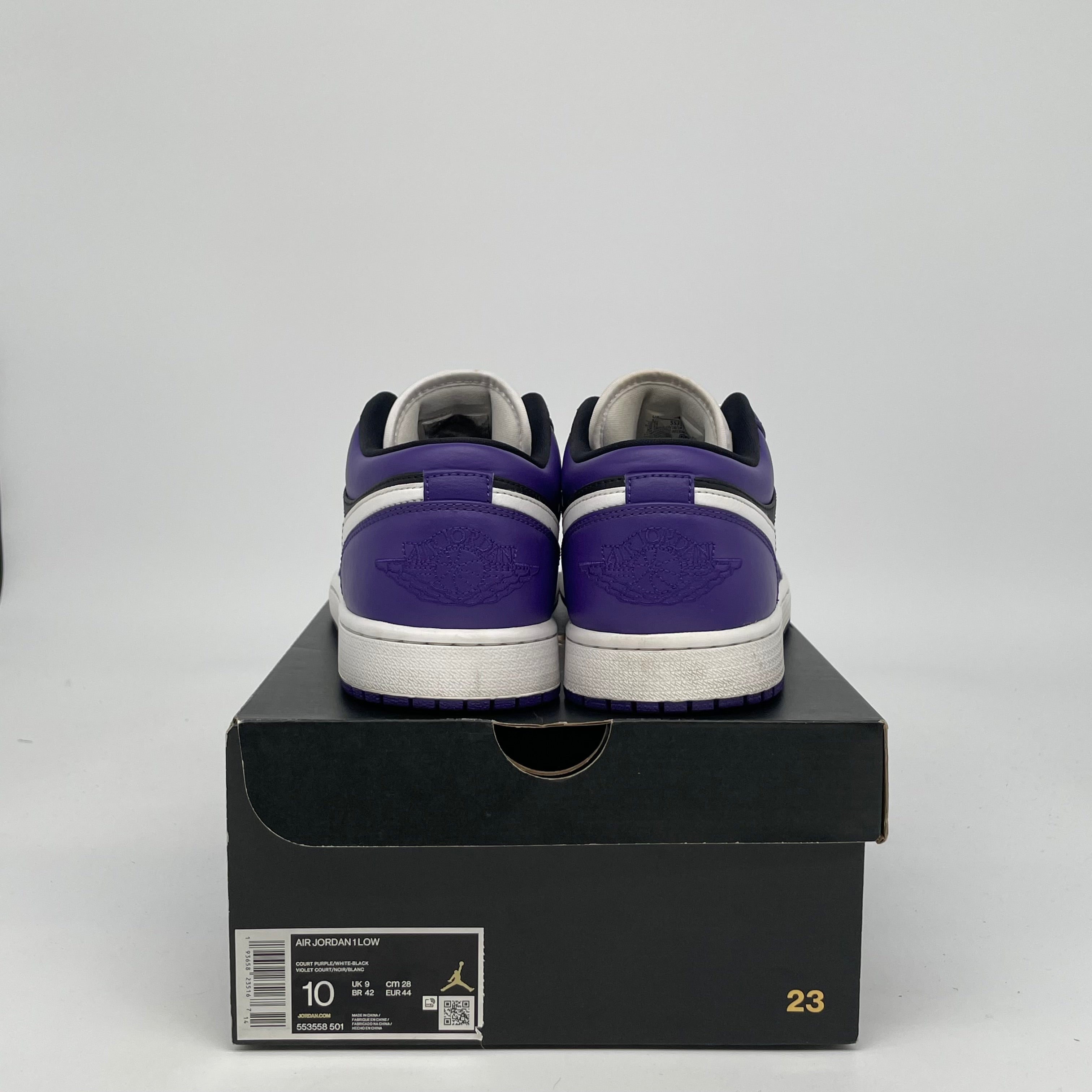 AIR JORDAN 1 LOW COURT PURPLE BLACK SIZE 10 553558-501