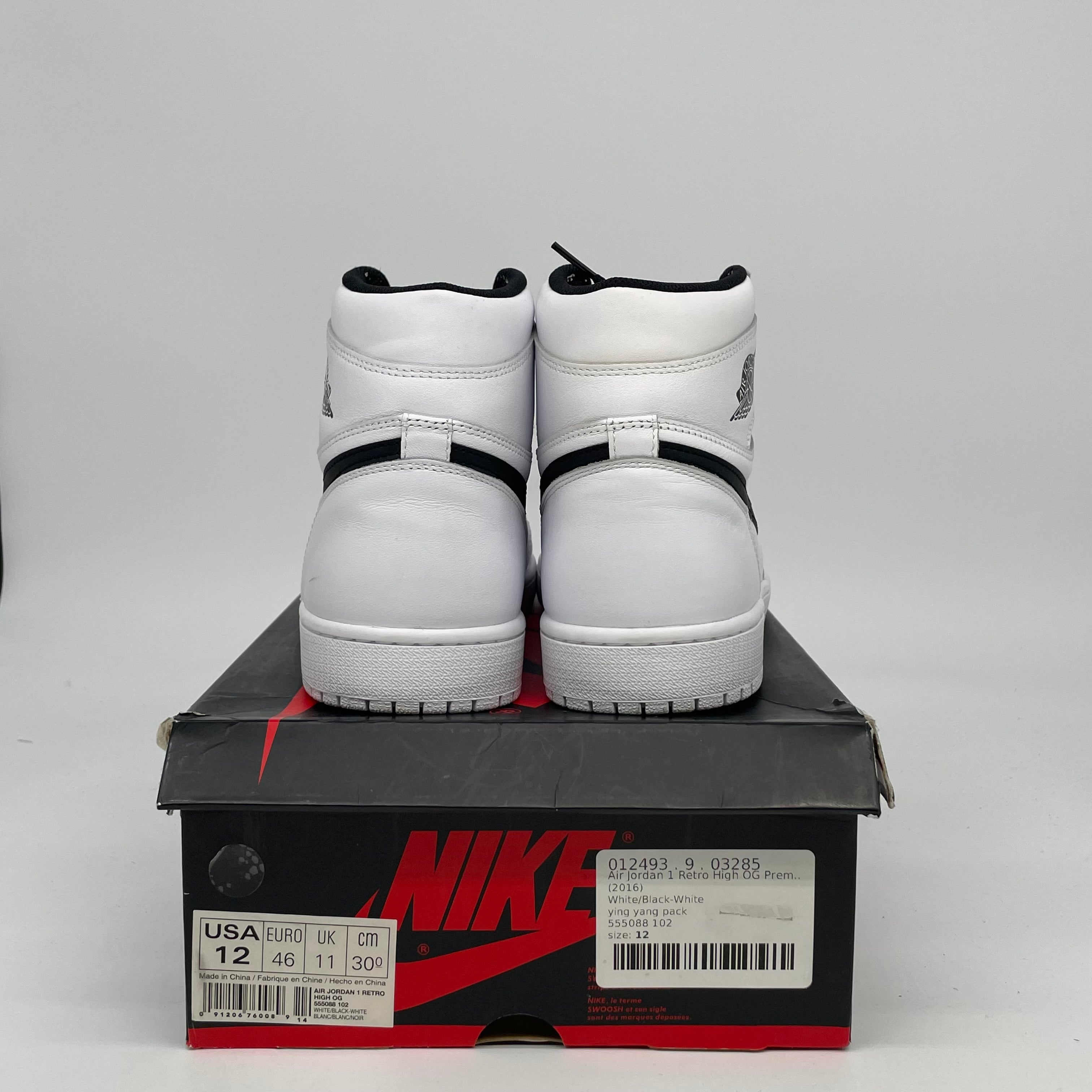 AIR JORDAN 1 YIN YANG WHITE SIZE 12 555088-102