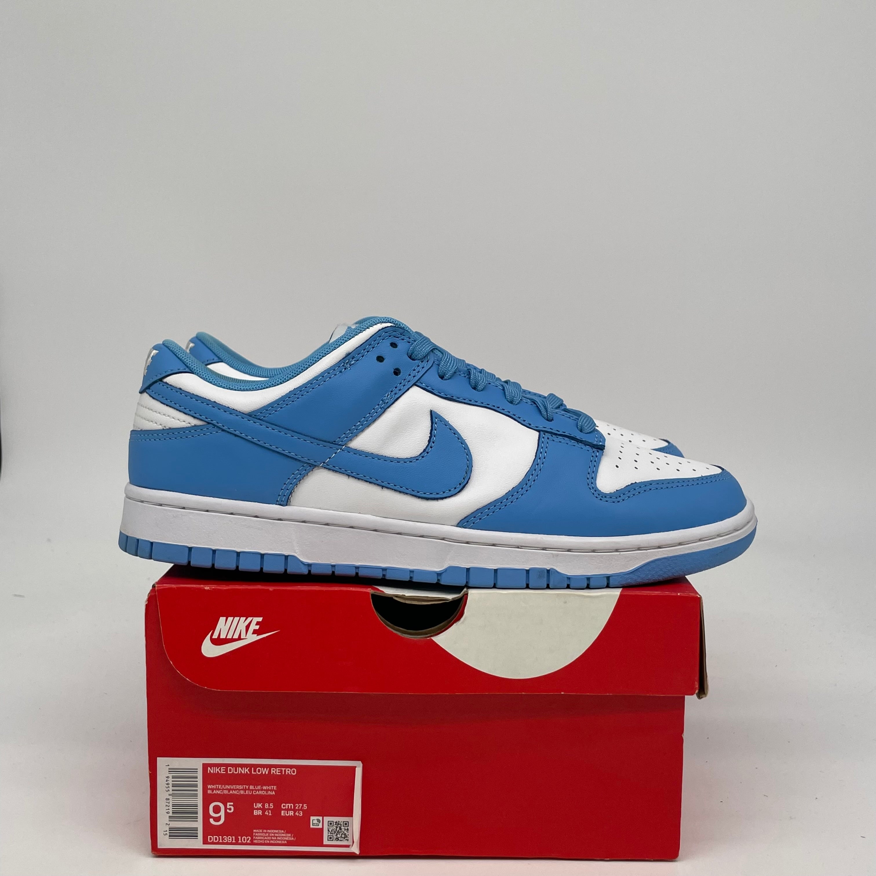 NIKE DUNK LOW UNC SIZE 9.5 DD1391-102