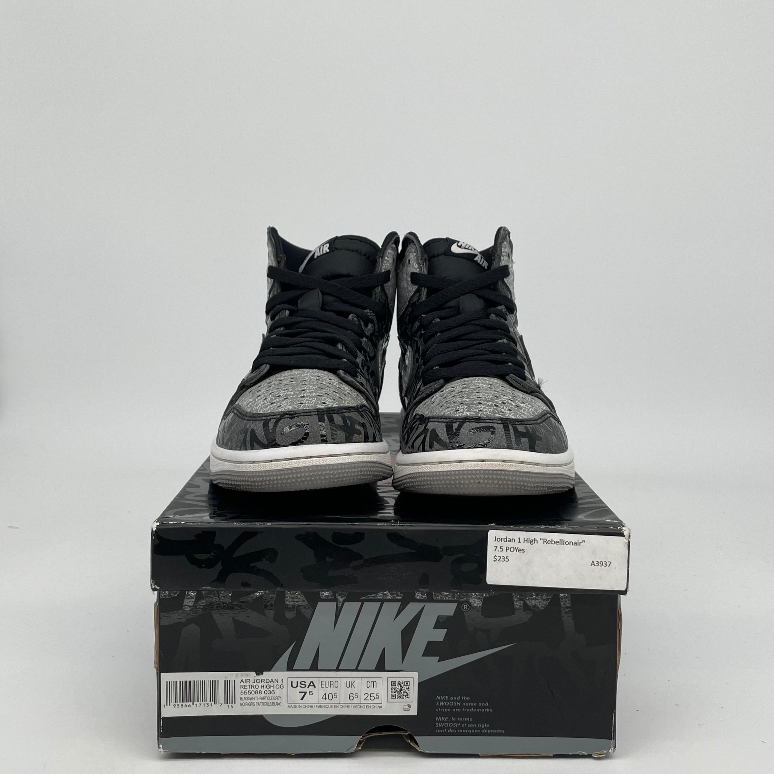 AIR JORDAN 1 REBELLIONAIRE SIZE 7.5 555088-036