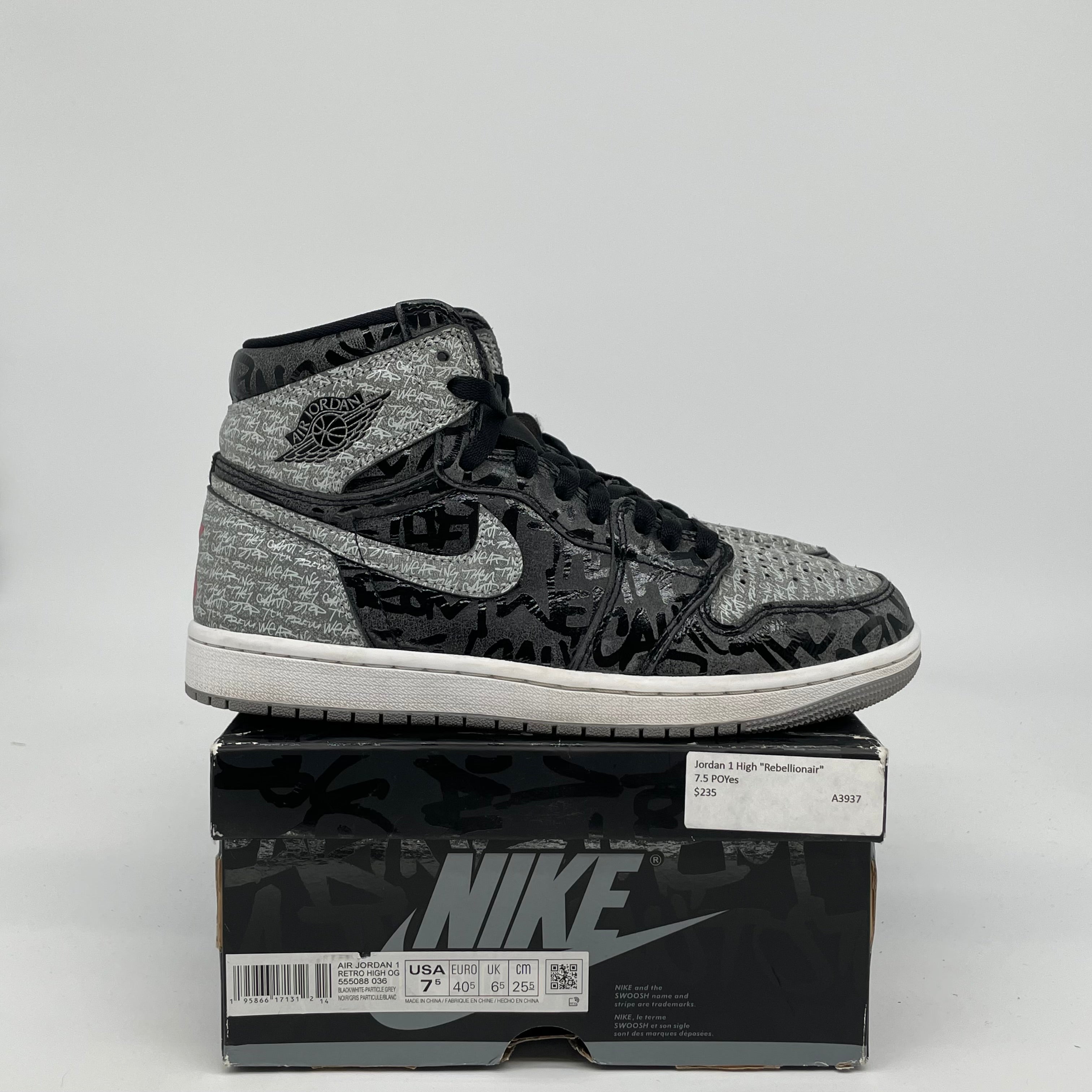 AIR JORDAN 1 REBELLIONAIRE SIZE 7.5 555088-036