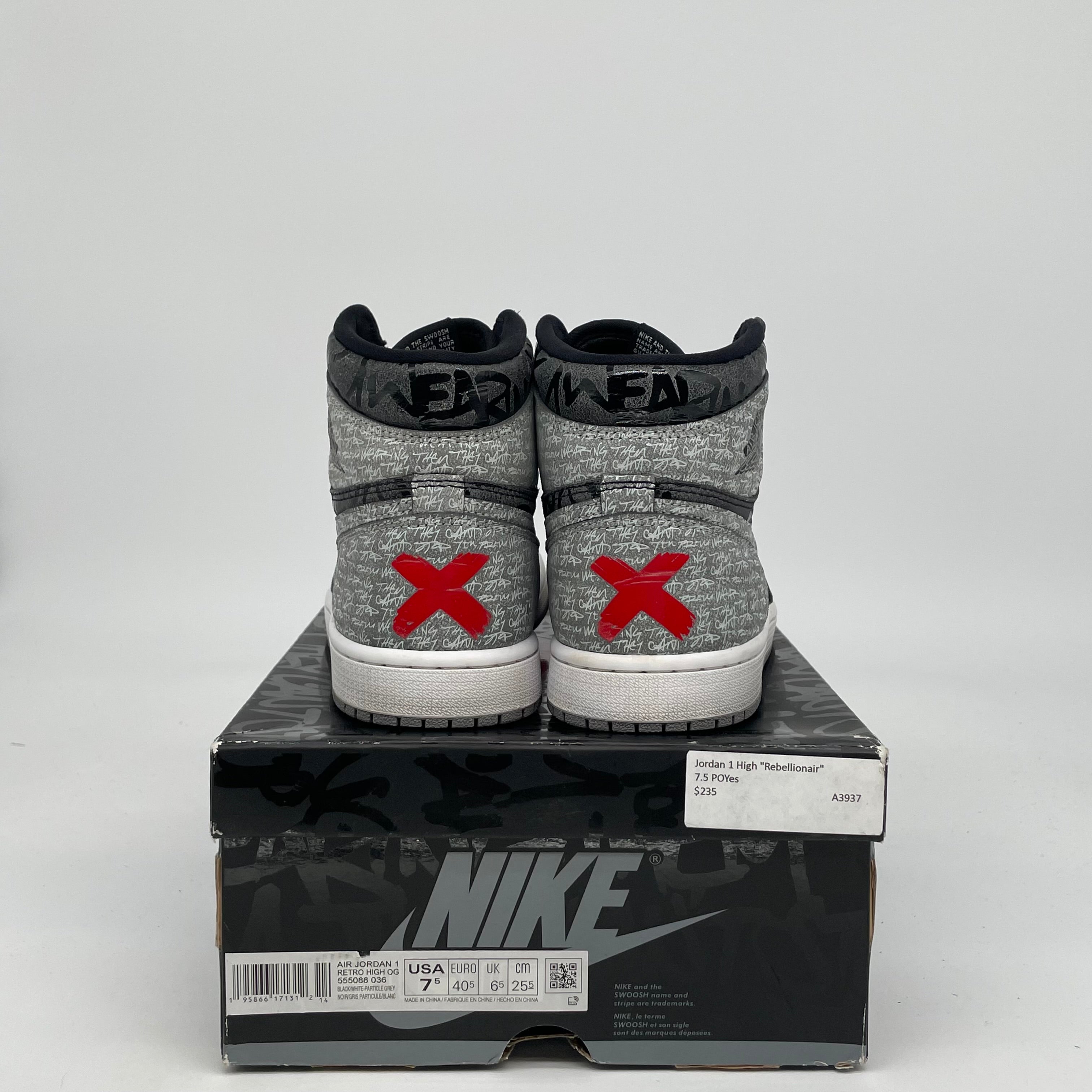 AIR JORDAN 1 REBELLIONAIRE SIZE 7.5 555088-036