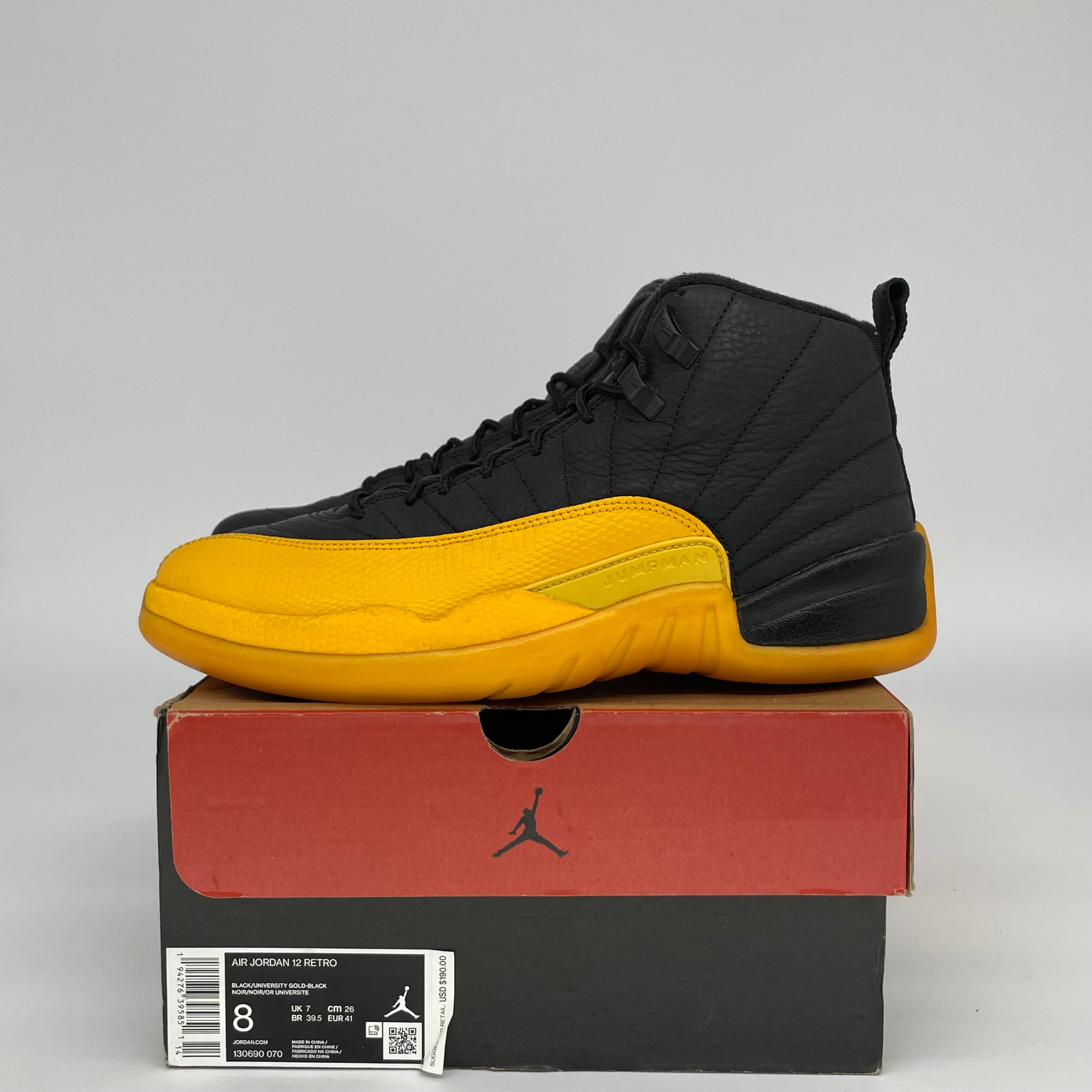 AIR JORDAN 12 UNIVERSITY GOLD SIZE 8 130690-070