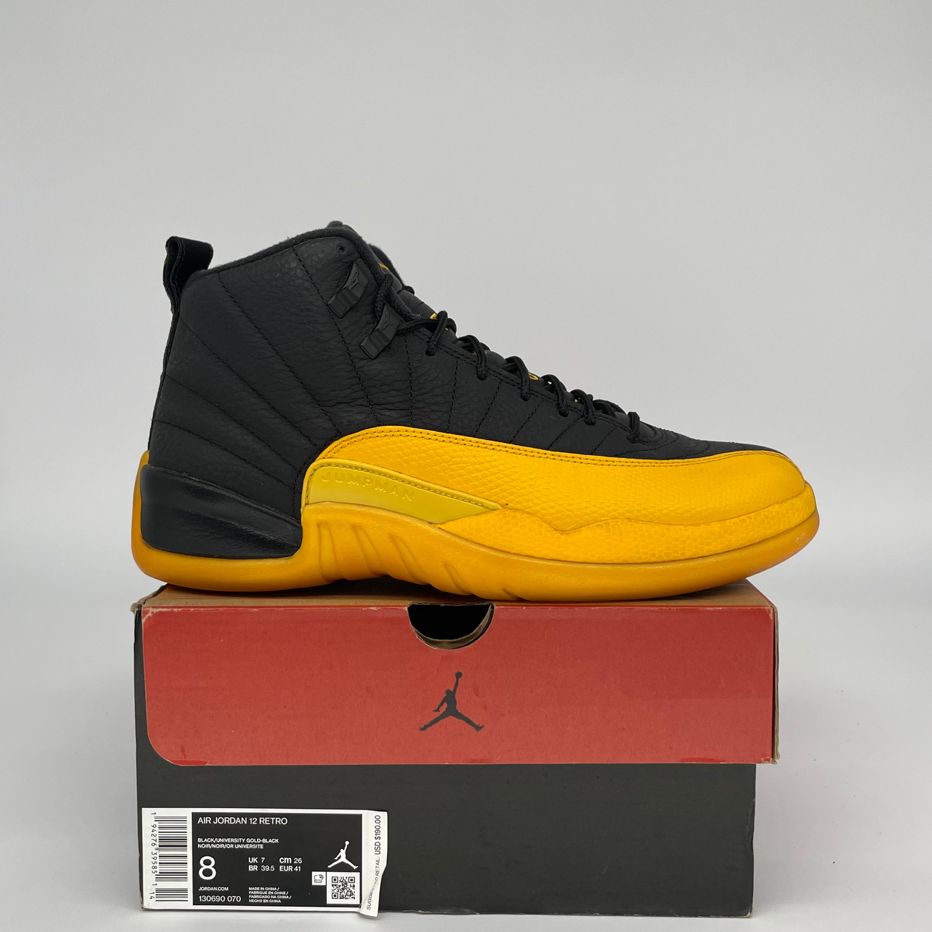 AIR JORDAN 12 UNIVERSITY GOLD SIZE 8 130690-070