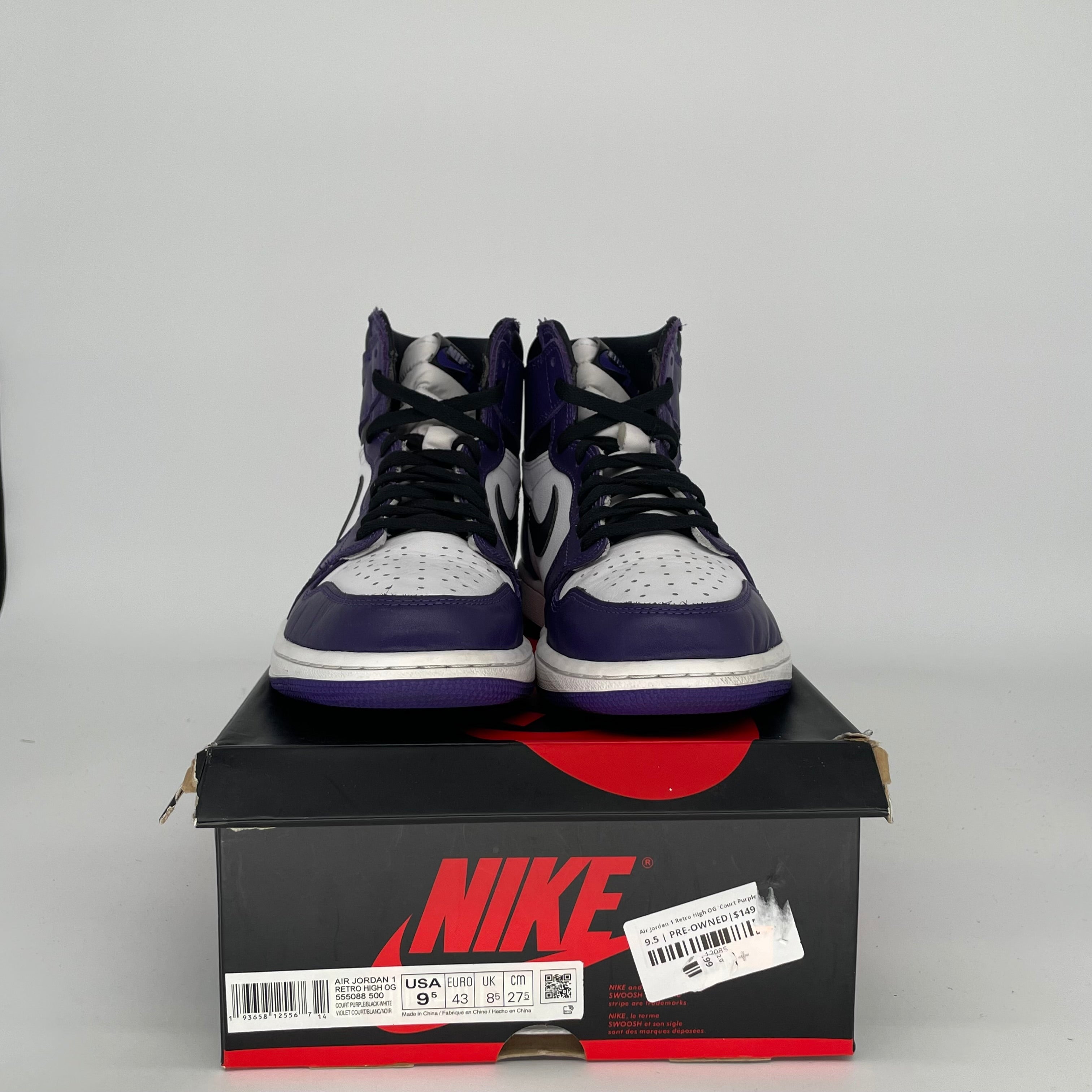 AIR JORDAN 1 COURT PURPLE SIZE 9.5 555088-500