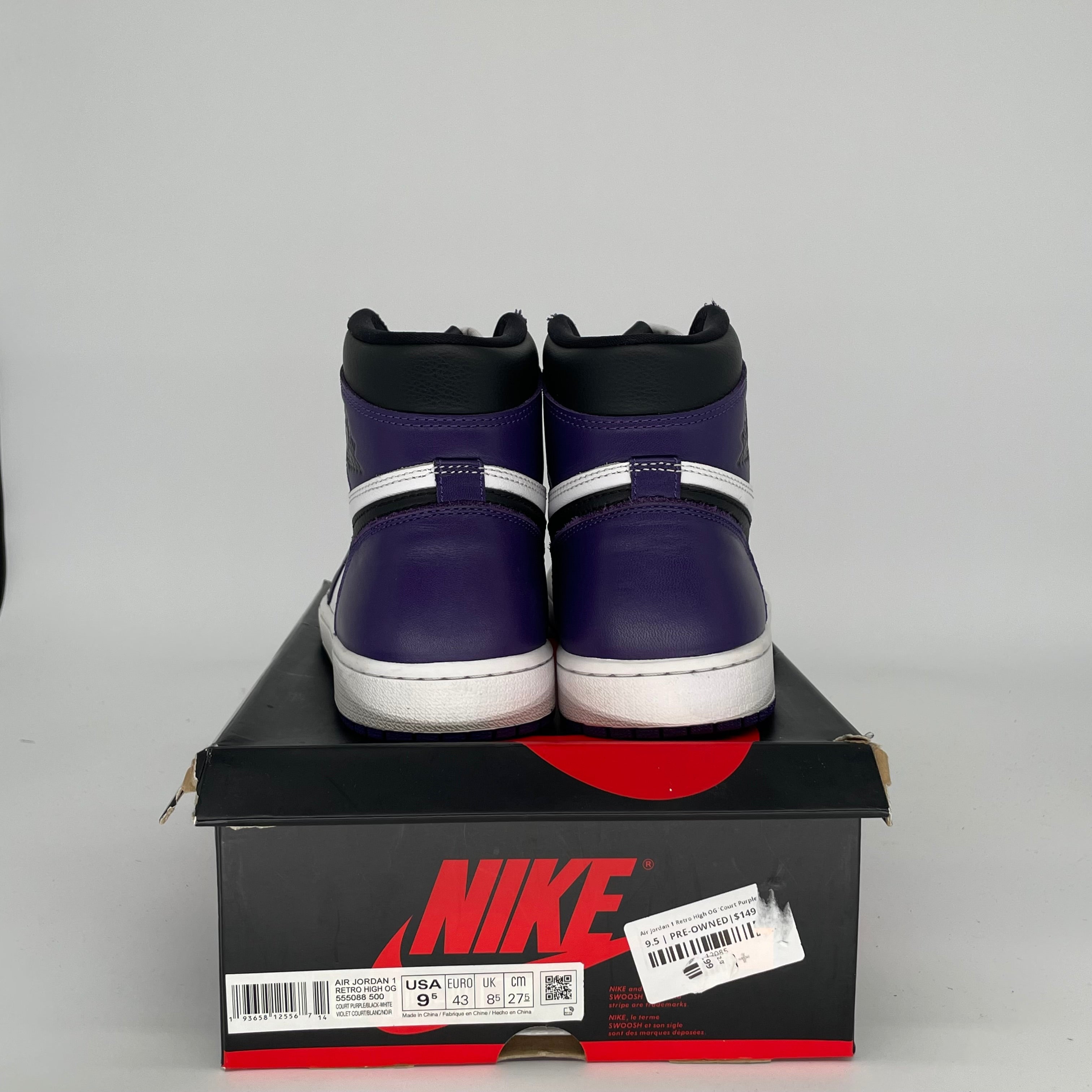 AIR JORDAN 1 COURT PURPLE SIZE 9.5 555088-500