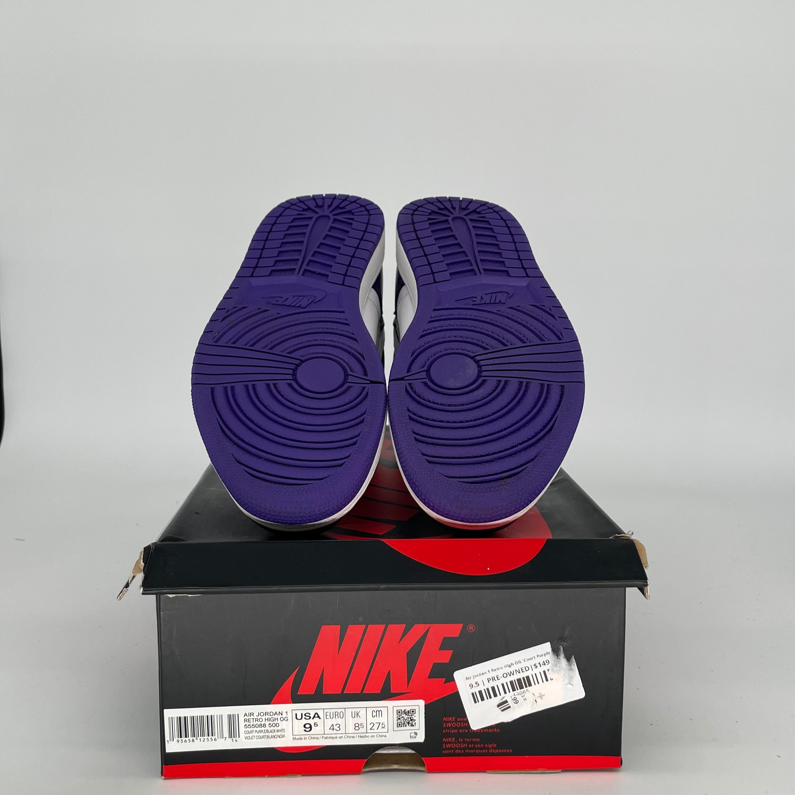 AIR JORDAN 1 COURT PURPLE SIZE 9.5 555088-500