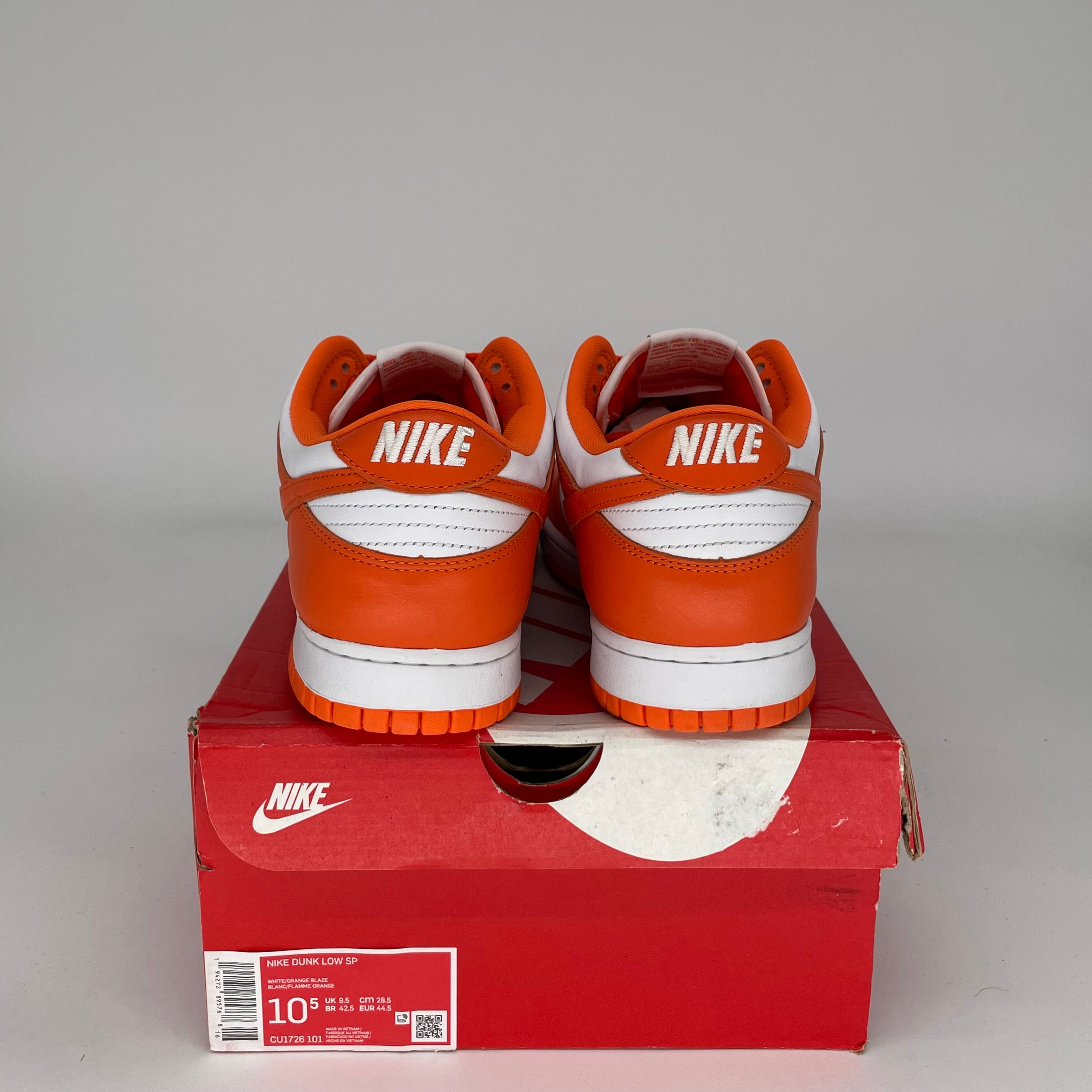 NIKE DUNK LOW SYRACUSE SIZE 10.5 CU1726-101