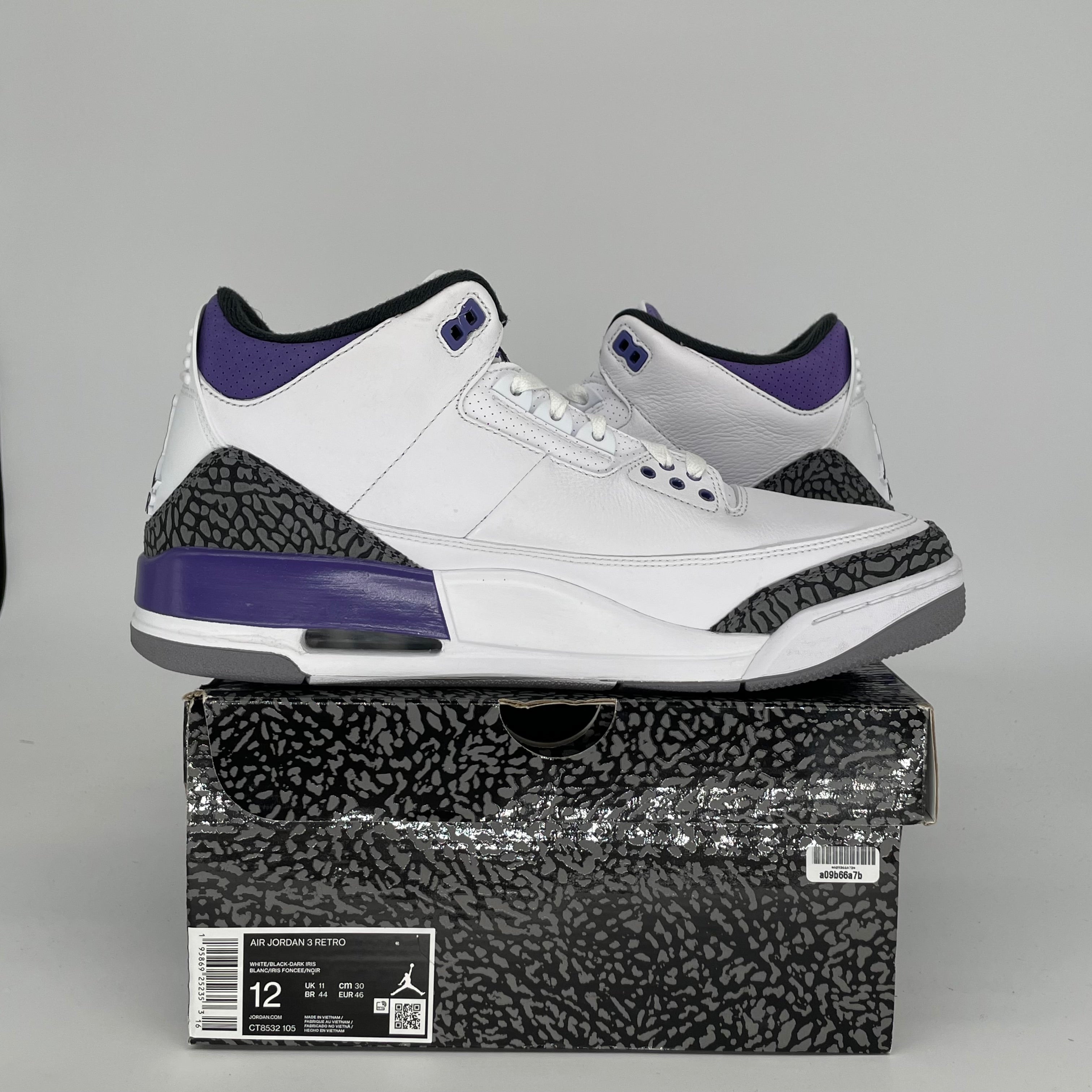 AIR JORDAN 3 DARK IRIS SIZE 12 CT8532-105