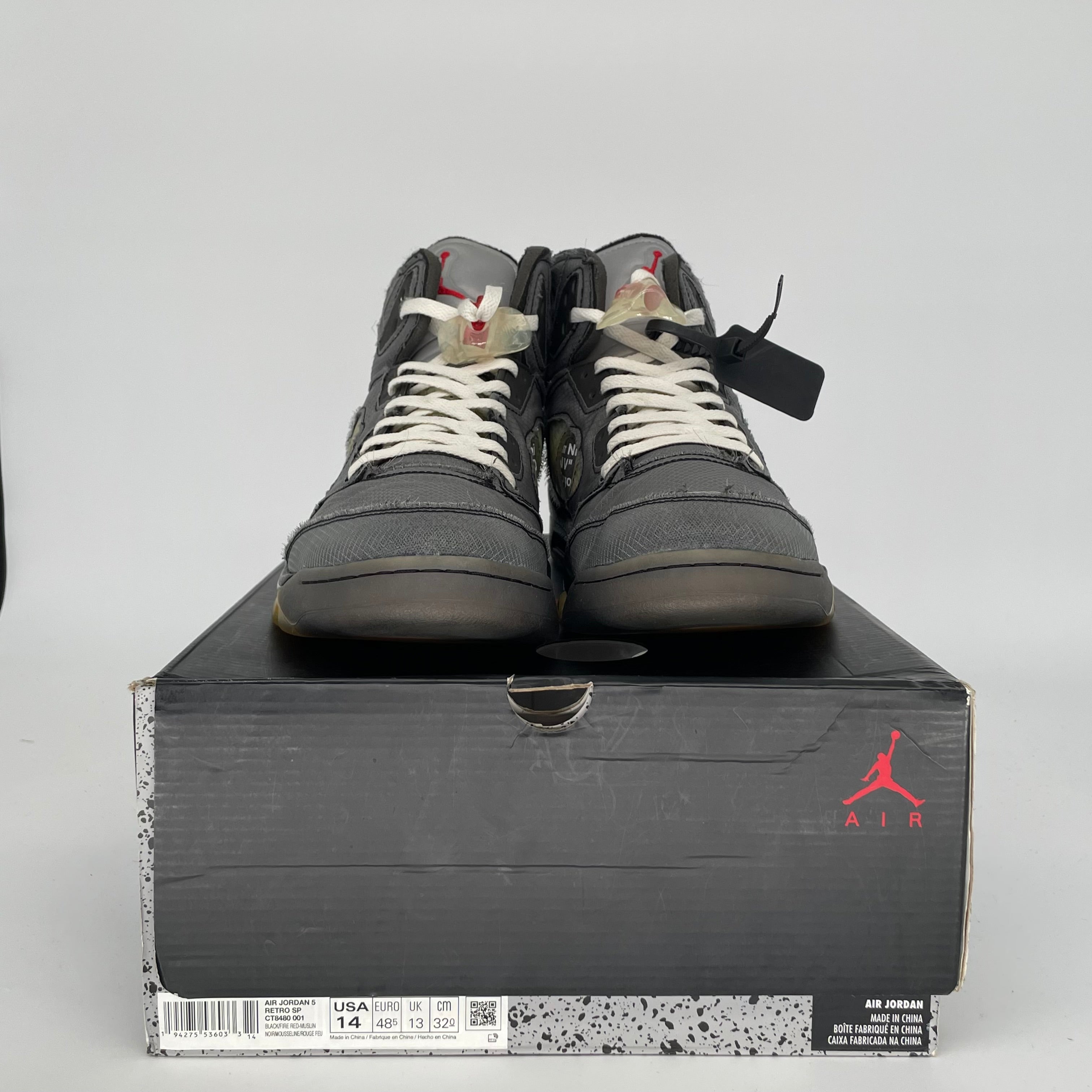 OFF WHITE AIR JORDAN 5 MUSLIN SIZE 14 CT8480-001