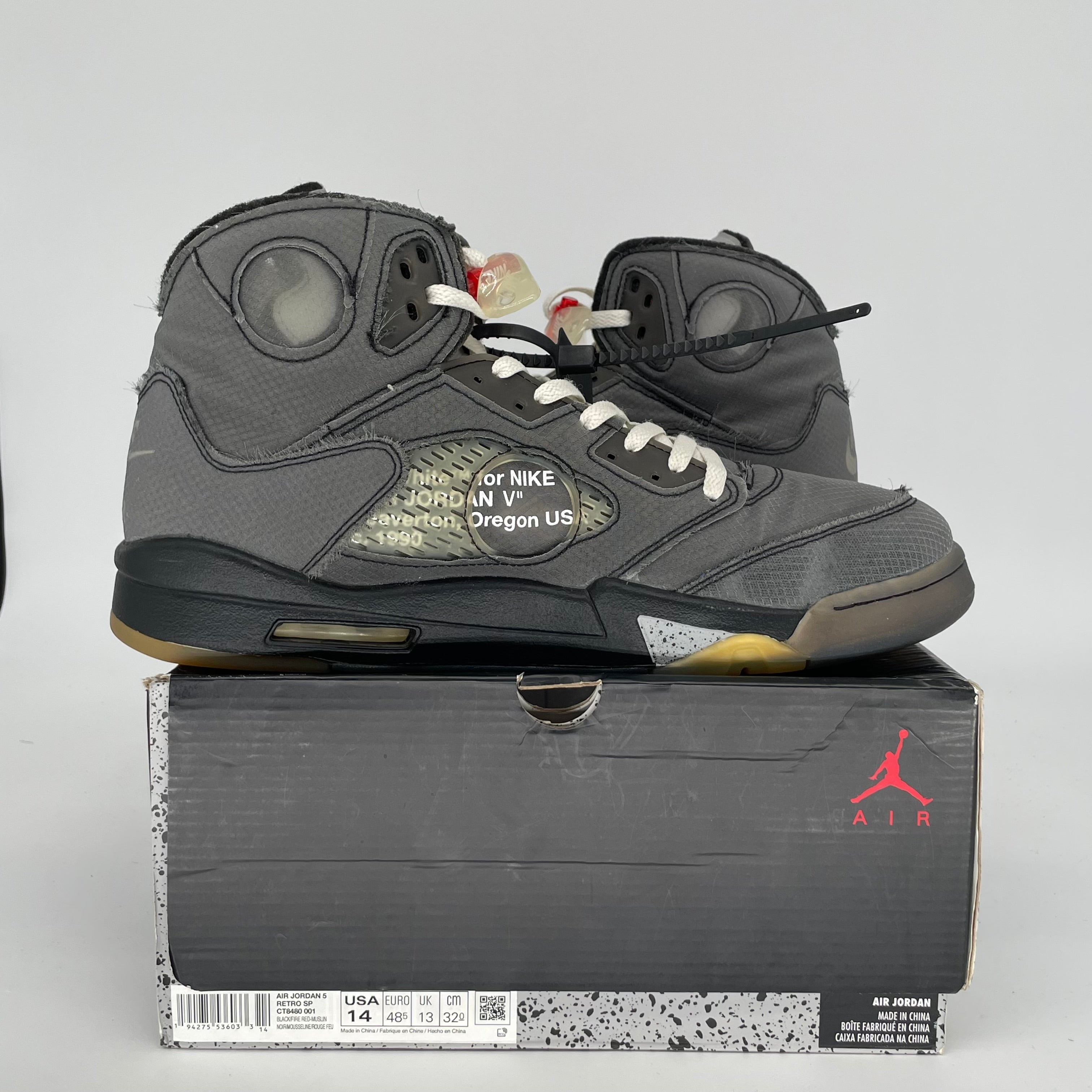 OFF WHITE AIR JORDAN 5 MUSLIN SIZE 14 CT8480-001